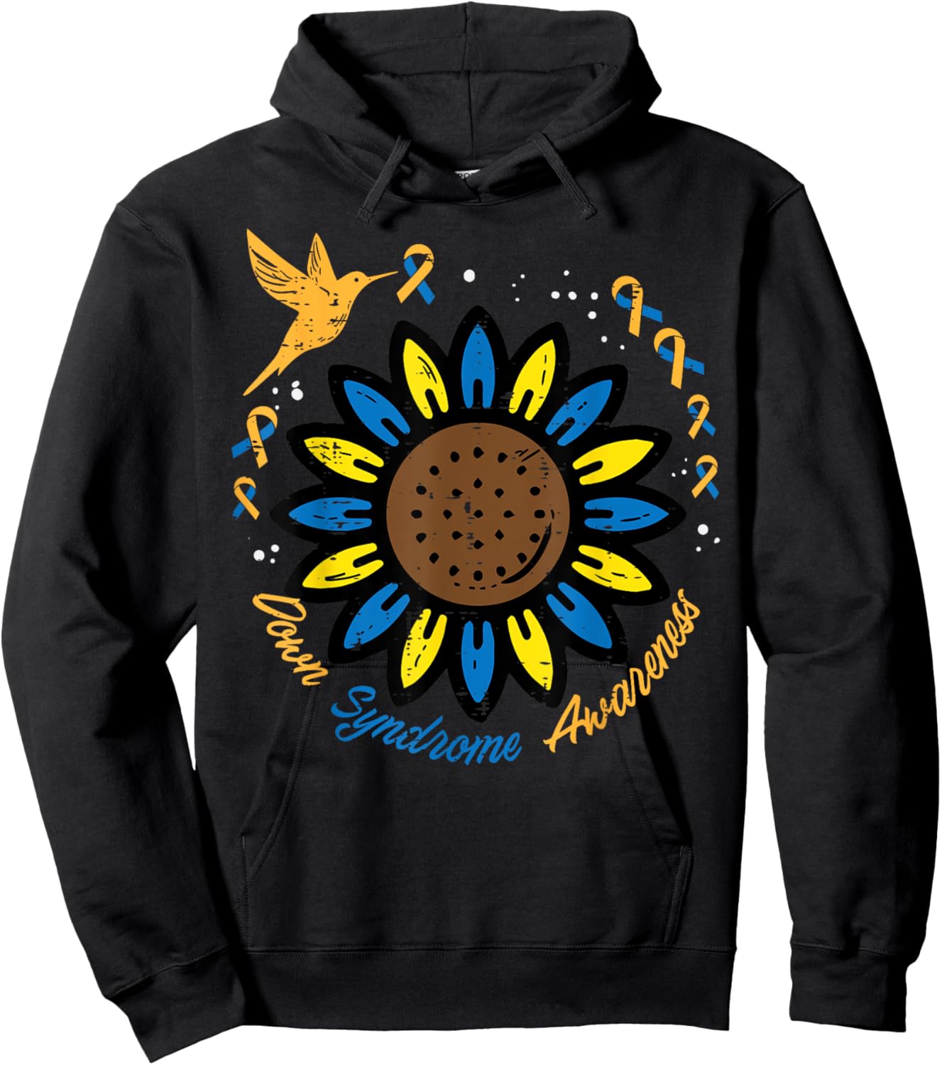 Down Syndrome Awareness Sunflower Bird T21 Men Women Kids Hoodie - Hoodie | Black