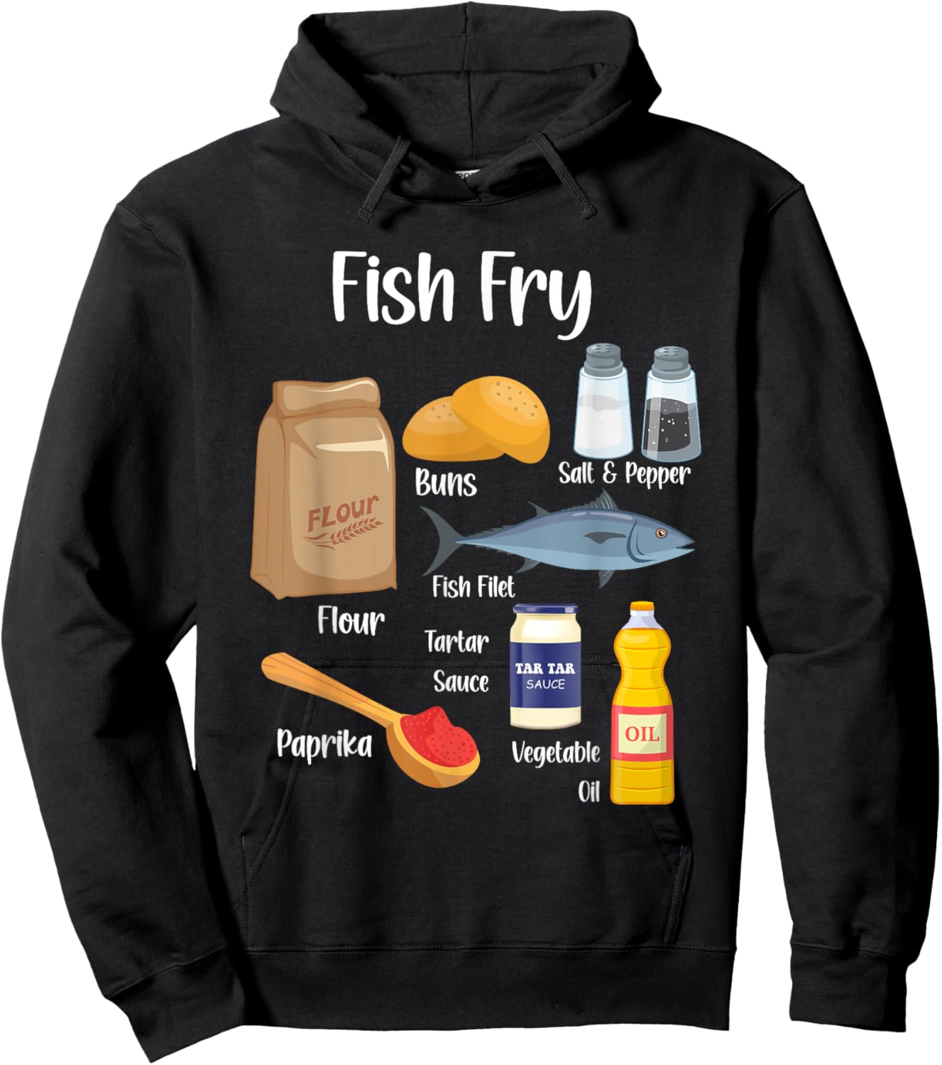 Fish Fry Ingredients Hoodie - Hoodie | Black