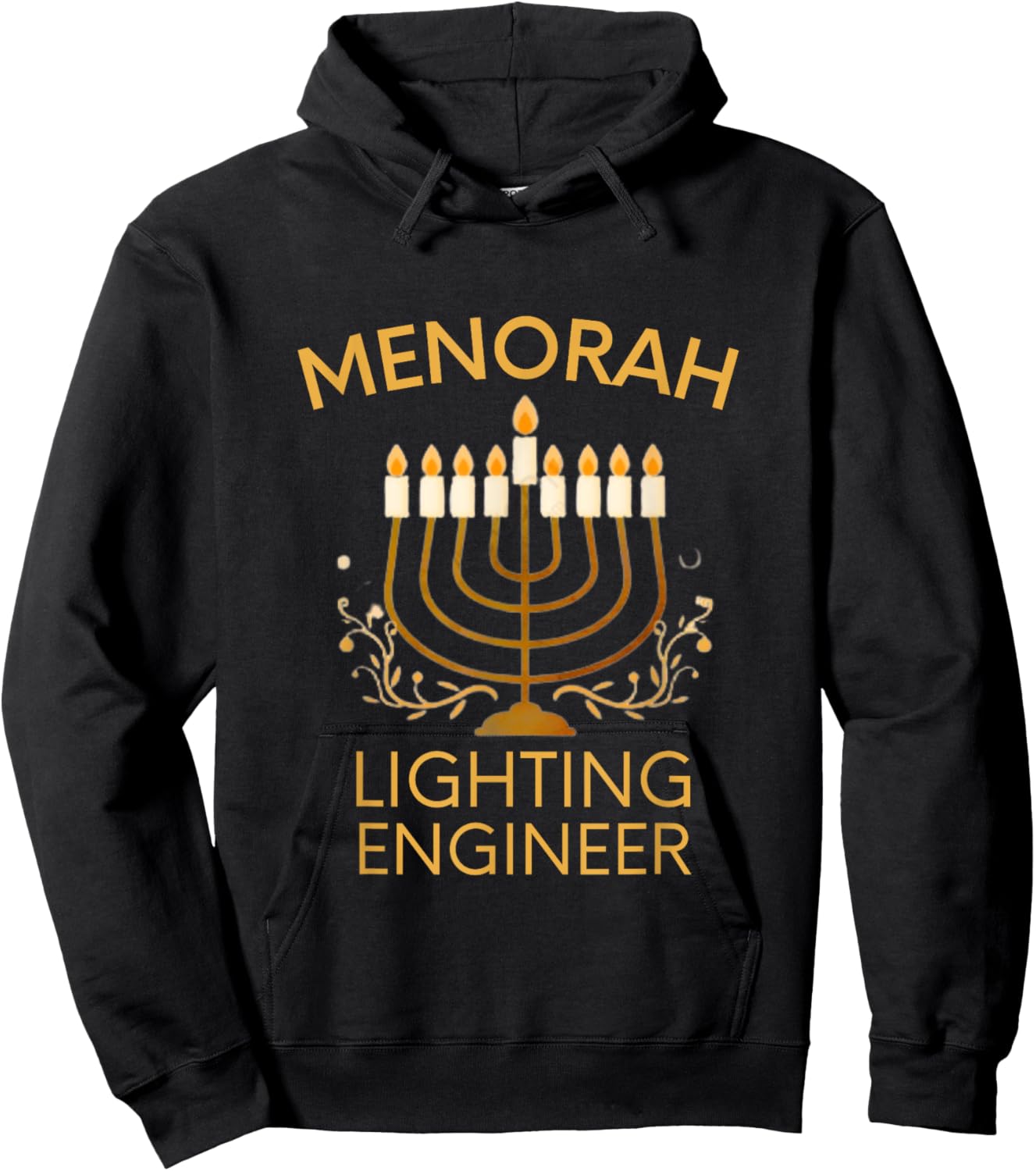 Hanukkah Menorah Lighting Engineer Jewish Festival Lights Hoodie - Hoodie | Black