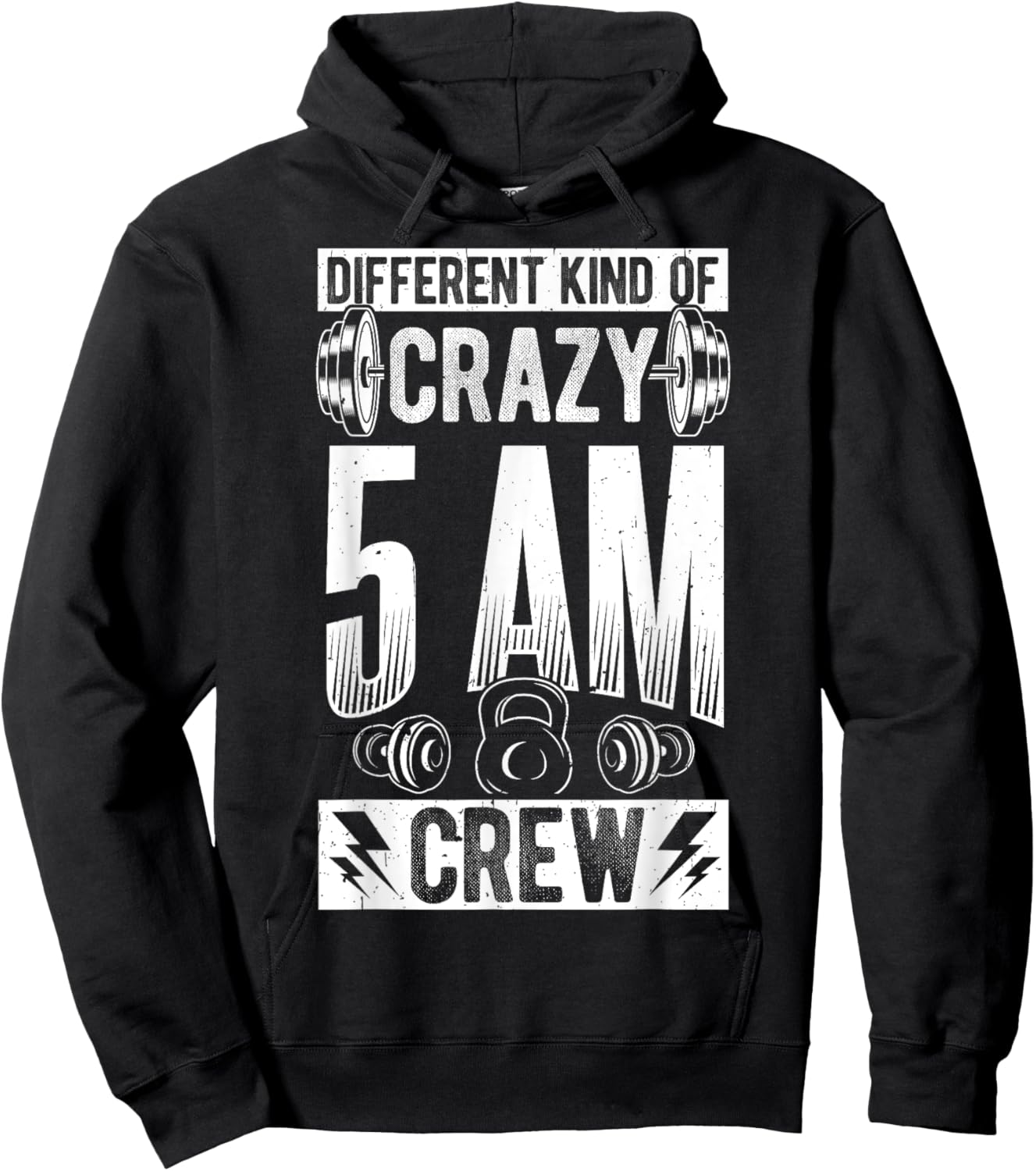 DIFFERENT KIND OF CRAZY 5AM CREW Early Morning Workout Hoodie - Hoodie | Black