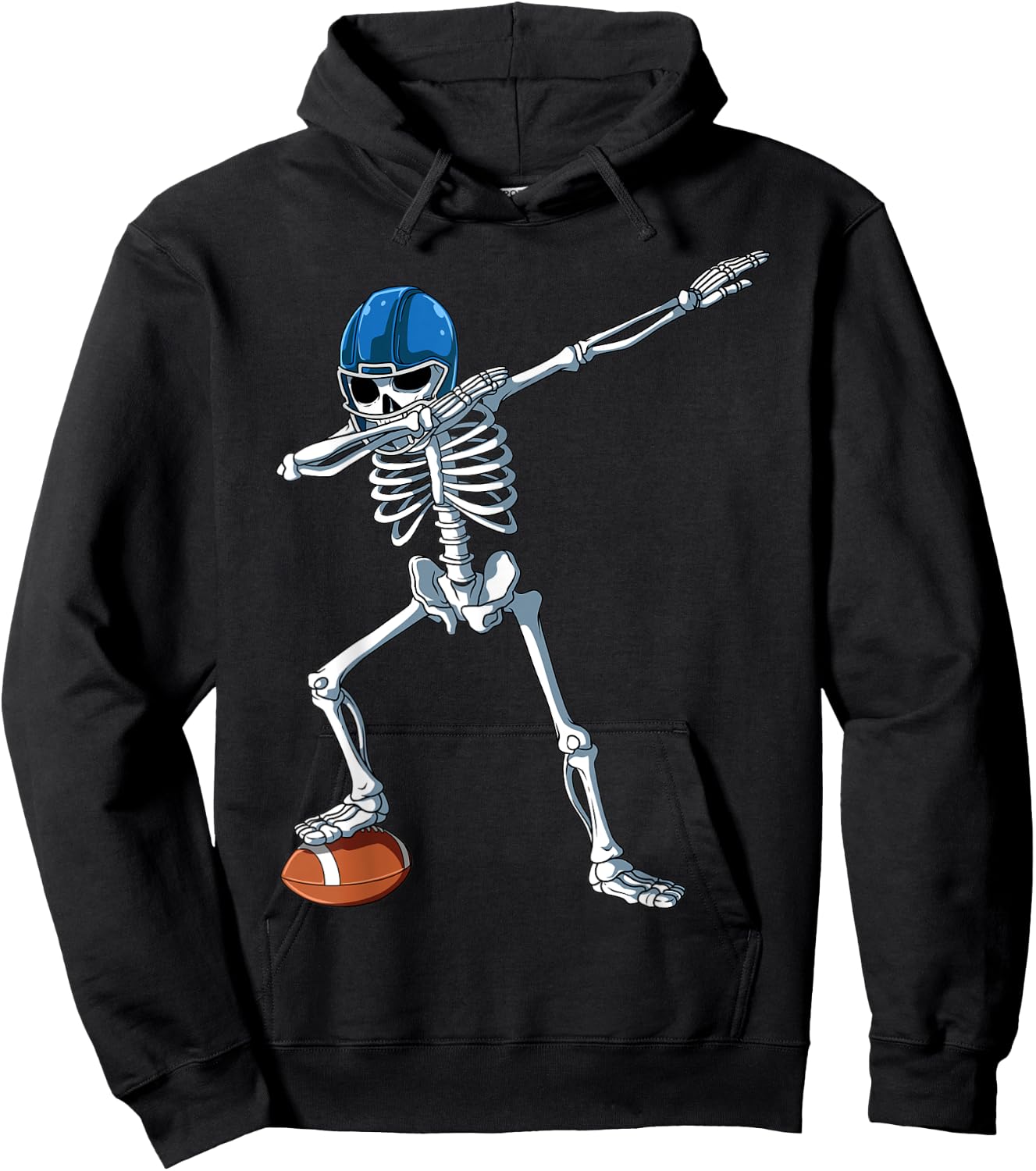 Dabbing Skeleton Football Dabbing Football Player Halloween Hoodie - Hoodie | Black