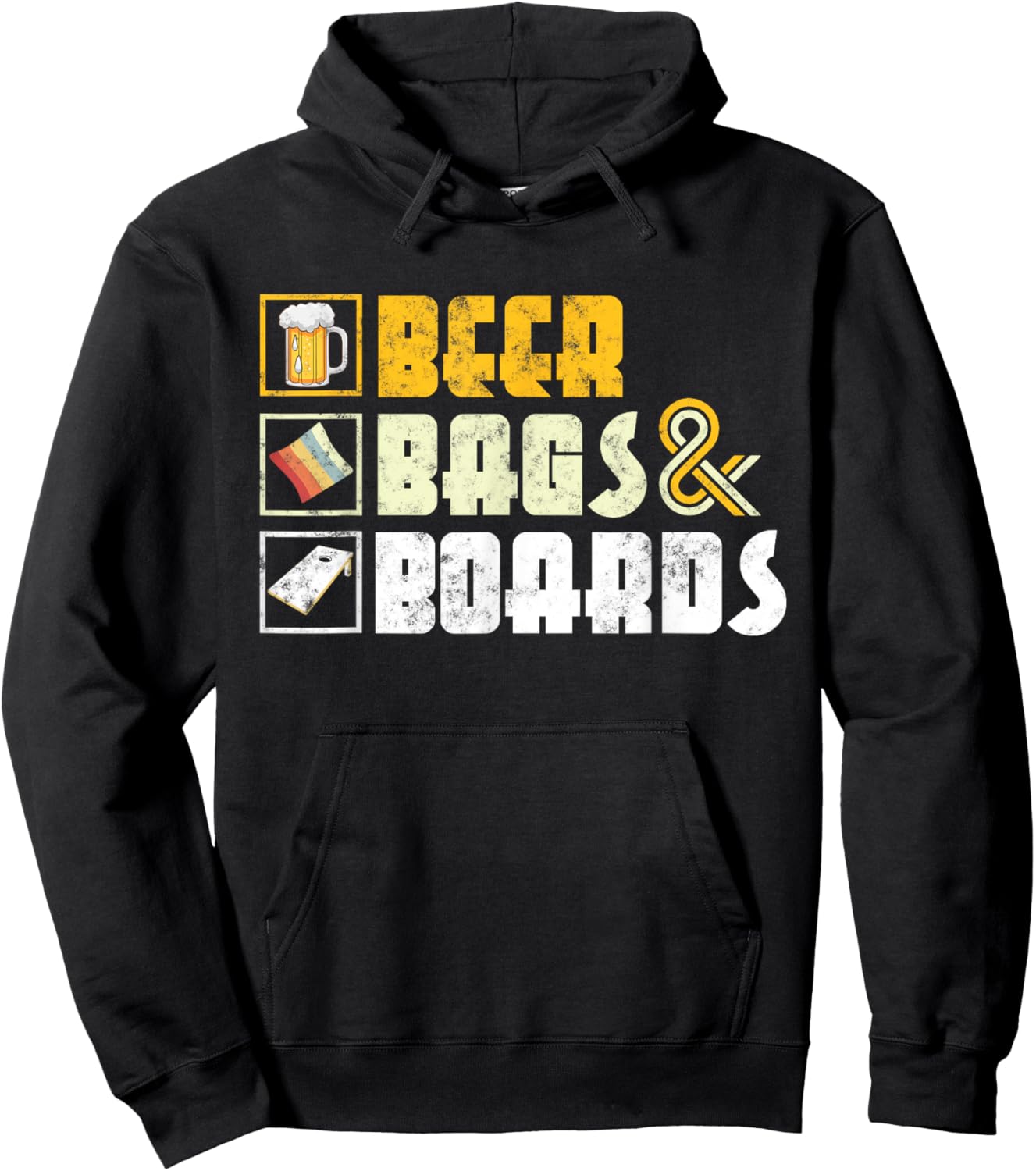 Beer Bags and Boards Funny sarcastic Cornhole outdoor game Hoodie - Hoodie | Black