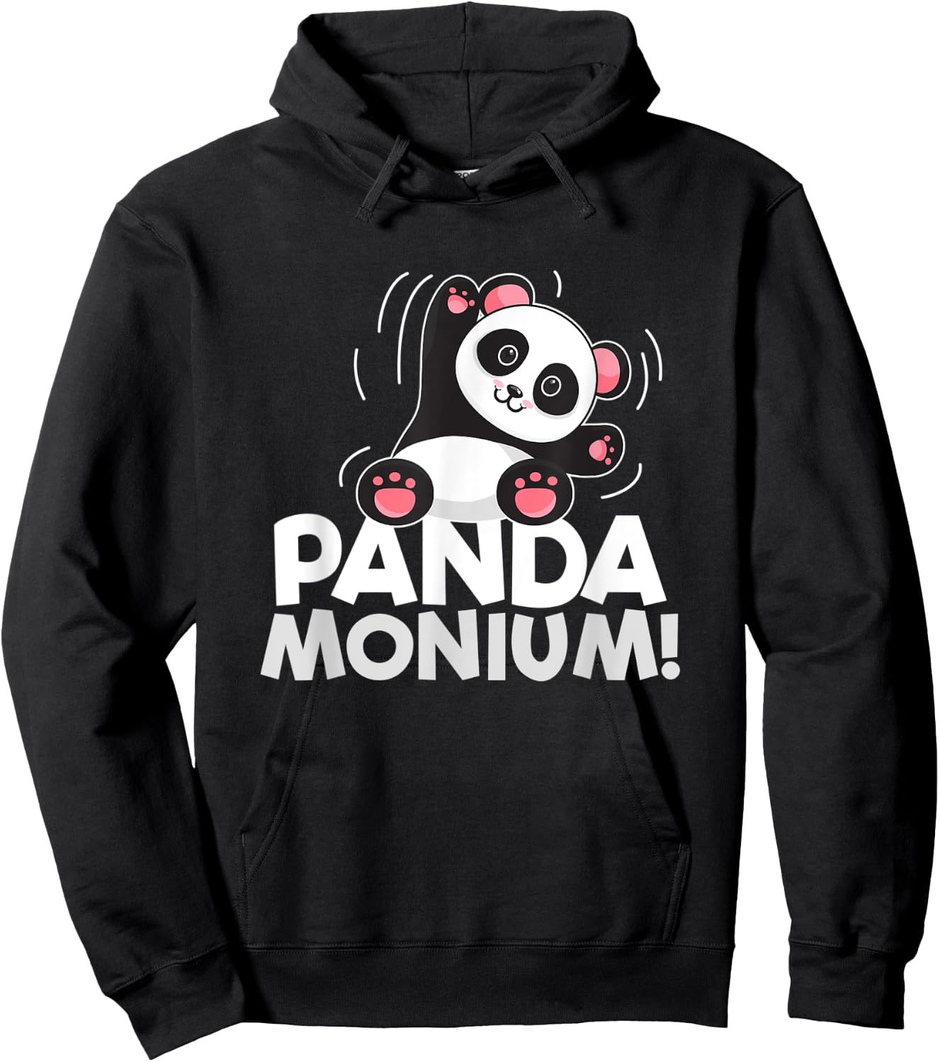 Pandamonium Funny Panda-Bear Pun Hoodie - Hoodie | Black