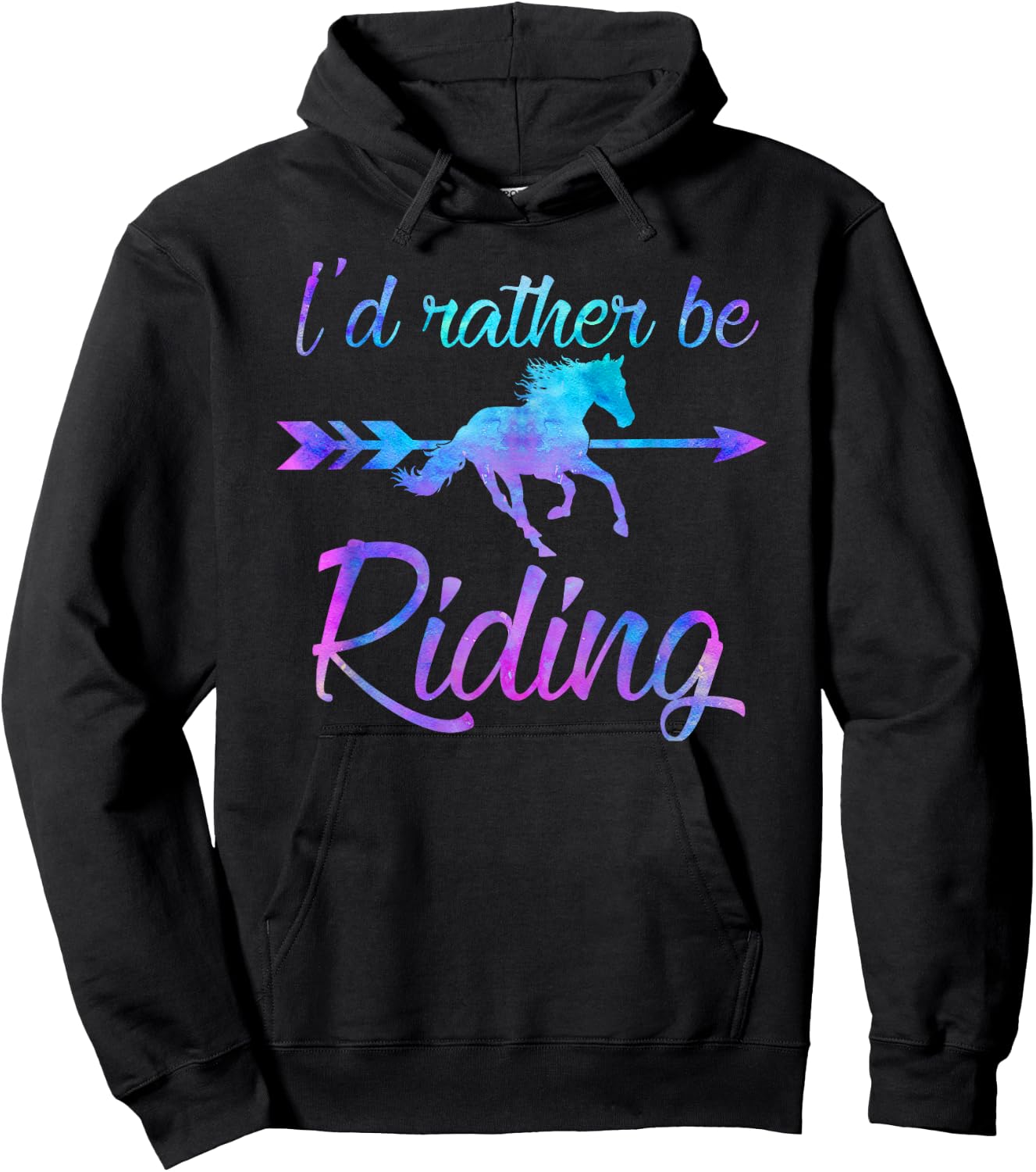 I'D RATHER BE RIDING Funny Horse Equestrian Rider Girl Women Hoodie - Hoodie | Black