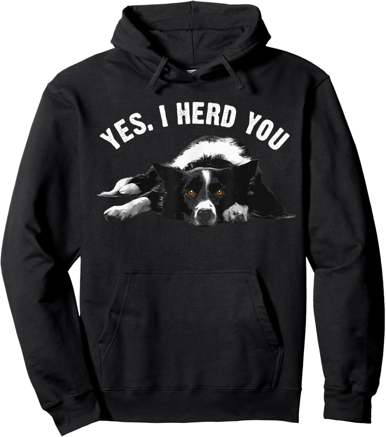 Funny Border Collie Art Men Women Puppy Border Collie Lovers Hoodie - Hoodie | Black