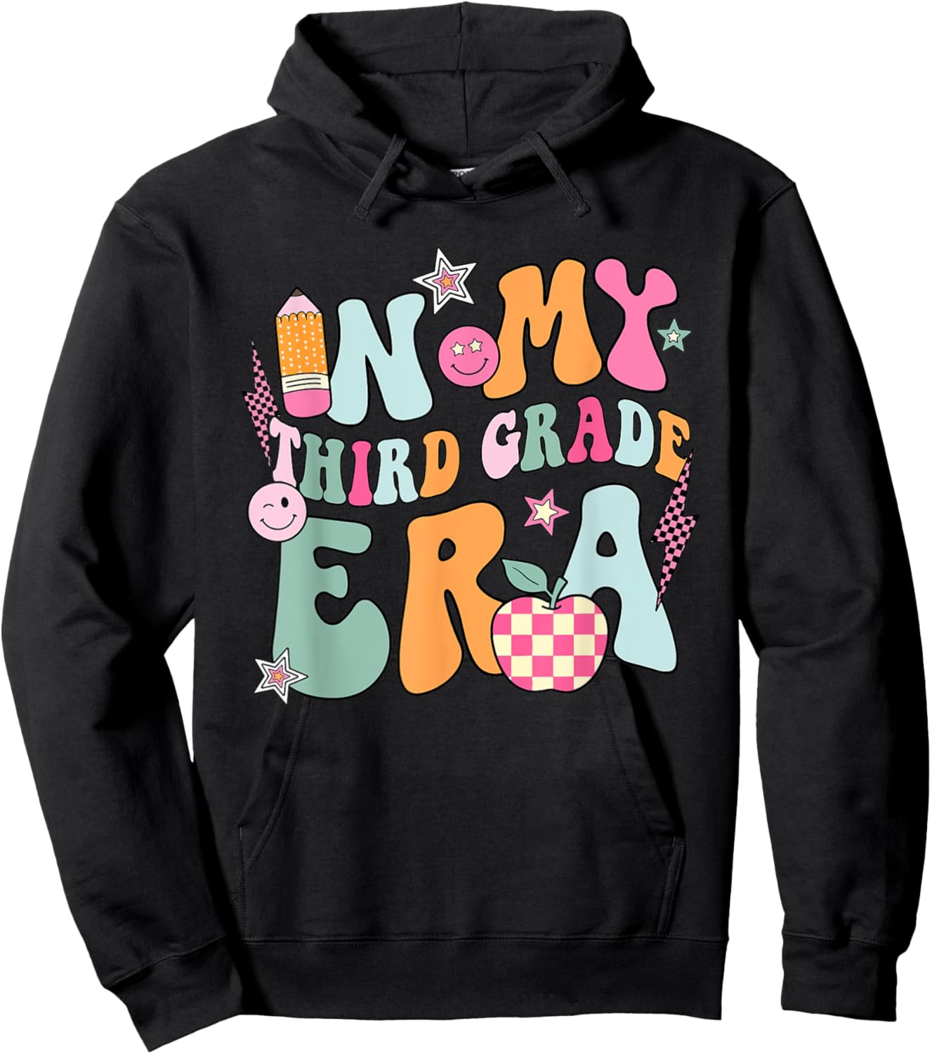 In My Third Grade Era Back To School Retro Groovy 3rd Grade Hoodie - Hoodie | Black