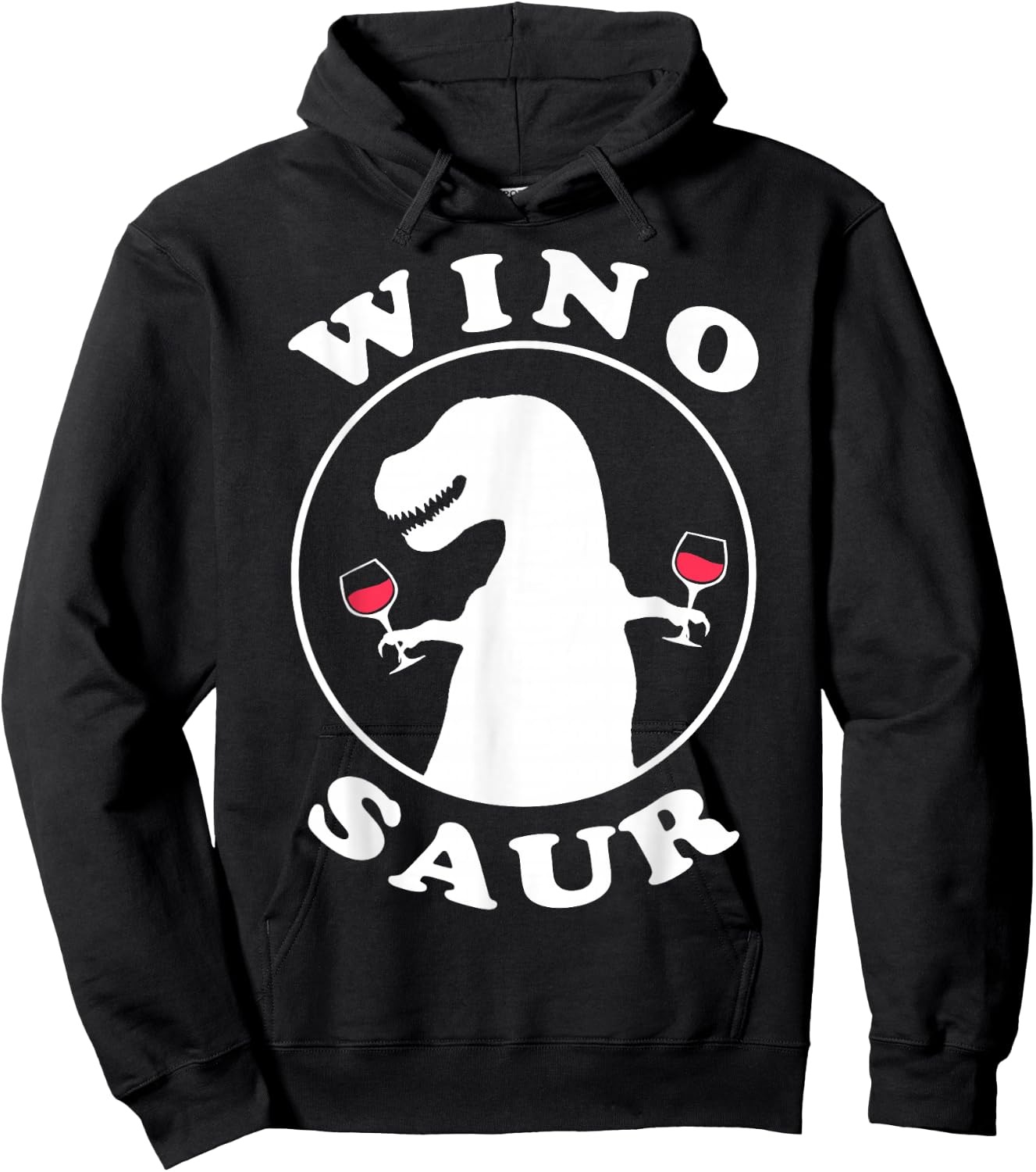 Funny Wine Lover Wino-Saur Hoodie - Hoodie | Black