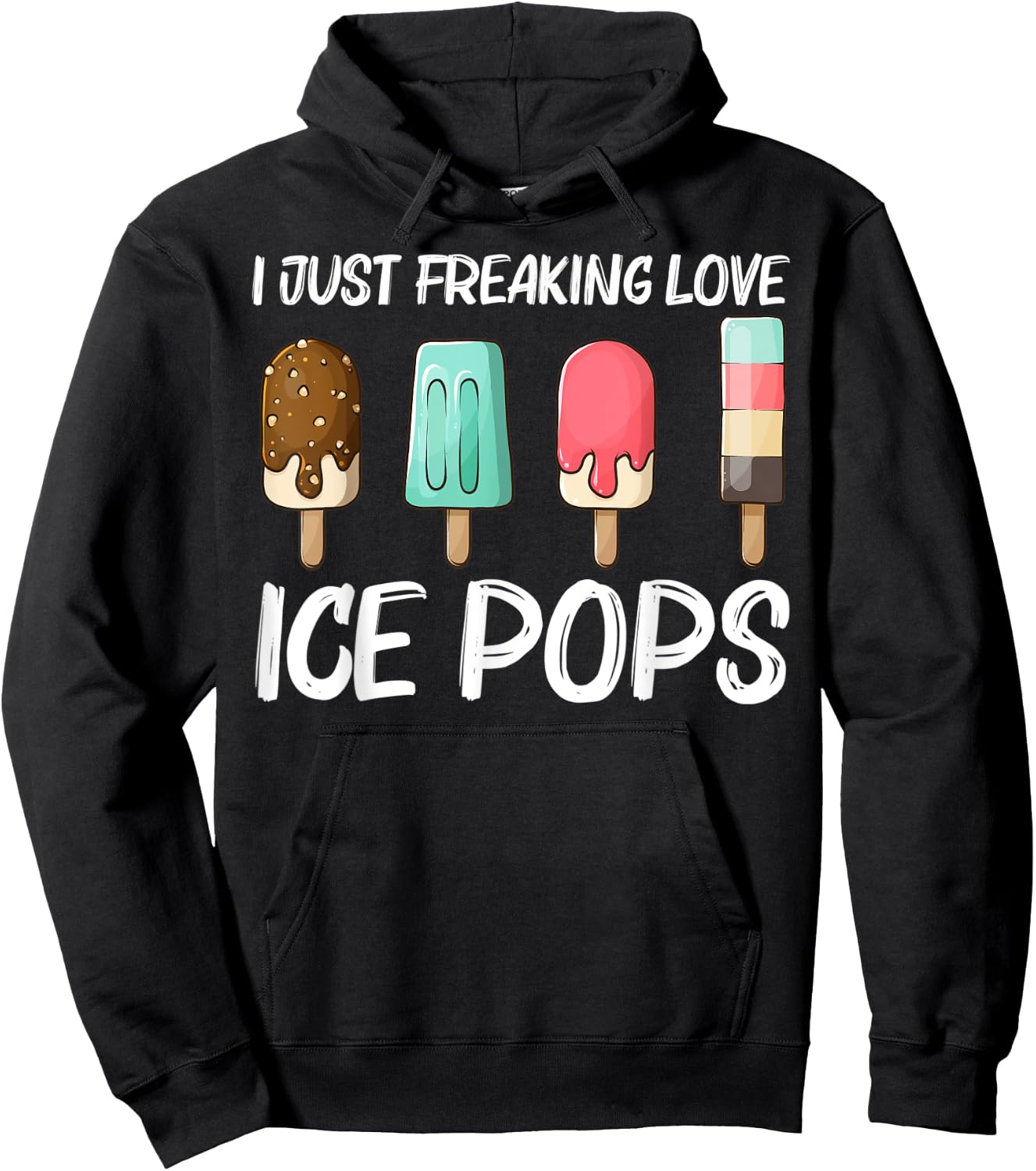 Cute Ice Pop Gift Women Ice Cream Frozen Food Lovers Hoodie - Hoodie | Black