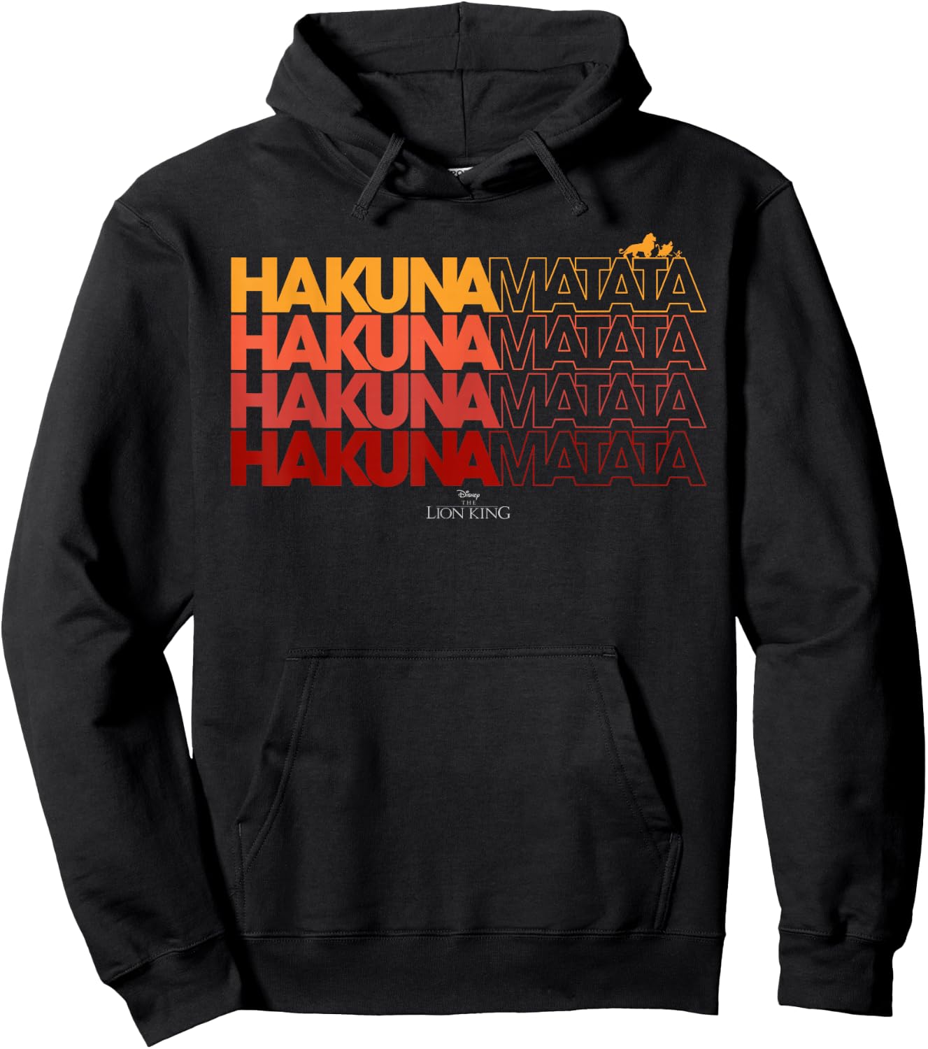 Disney The Lion King Hakuna Matata Word Stack Hoodie - Hoodie | Black