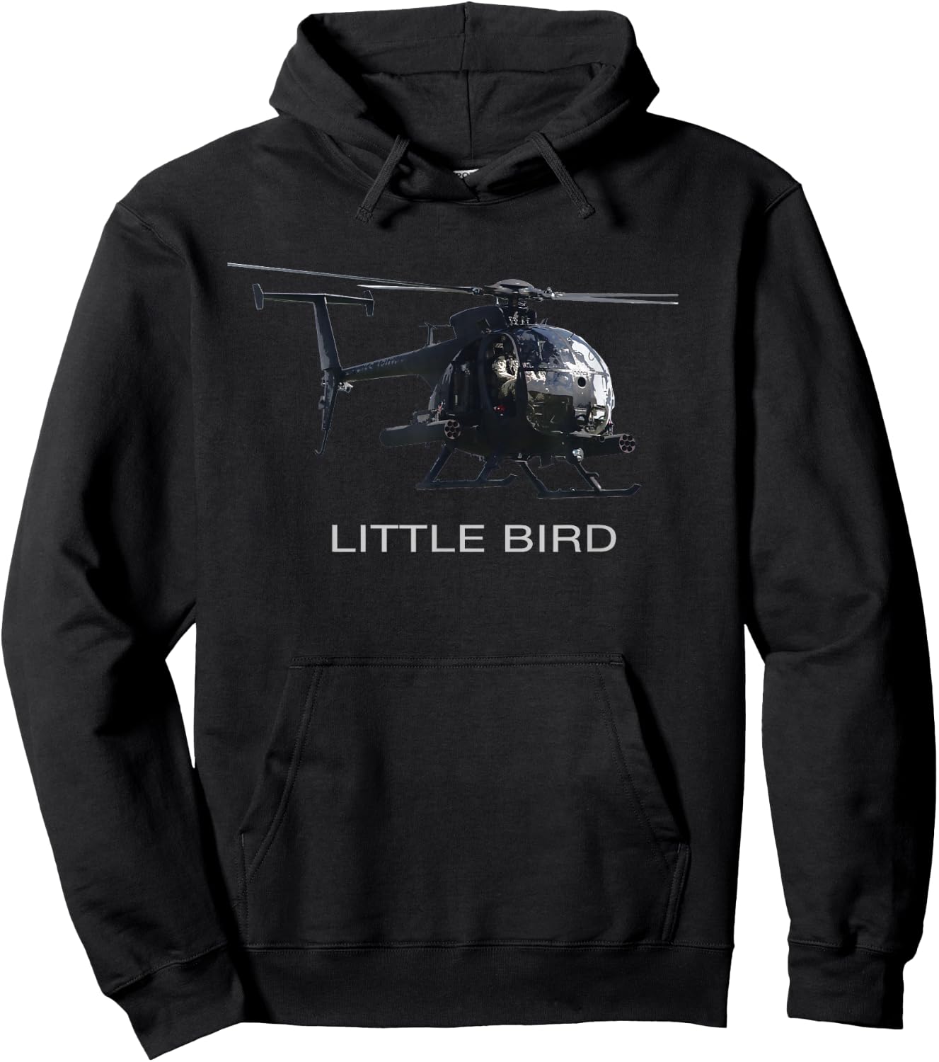 MH-6 Little Bird Attack Helicopter Hoodie - Hoodie | Black