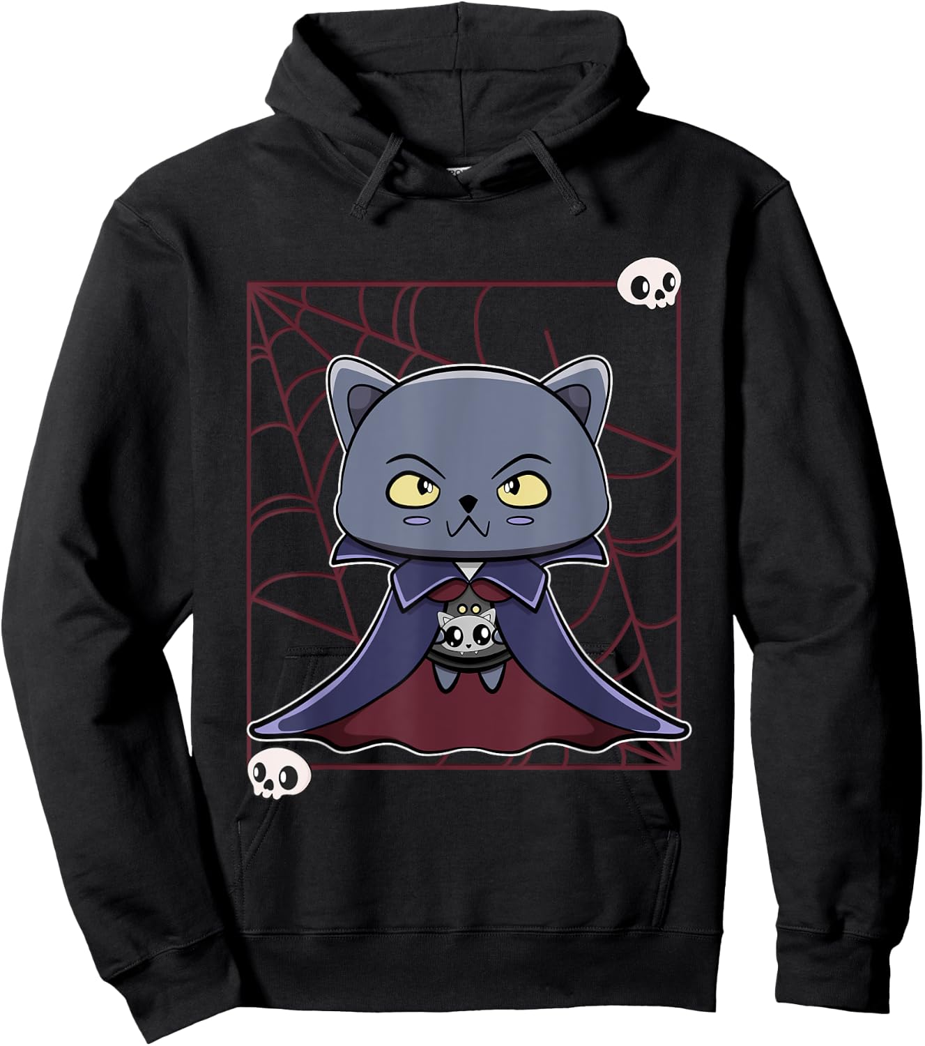 Black Cat Vampire Dracula And Monster Item For Halloween Hoodie - Hoodie | Black