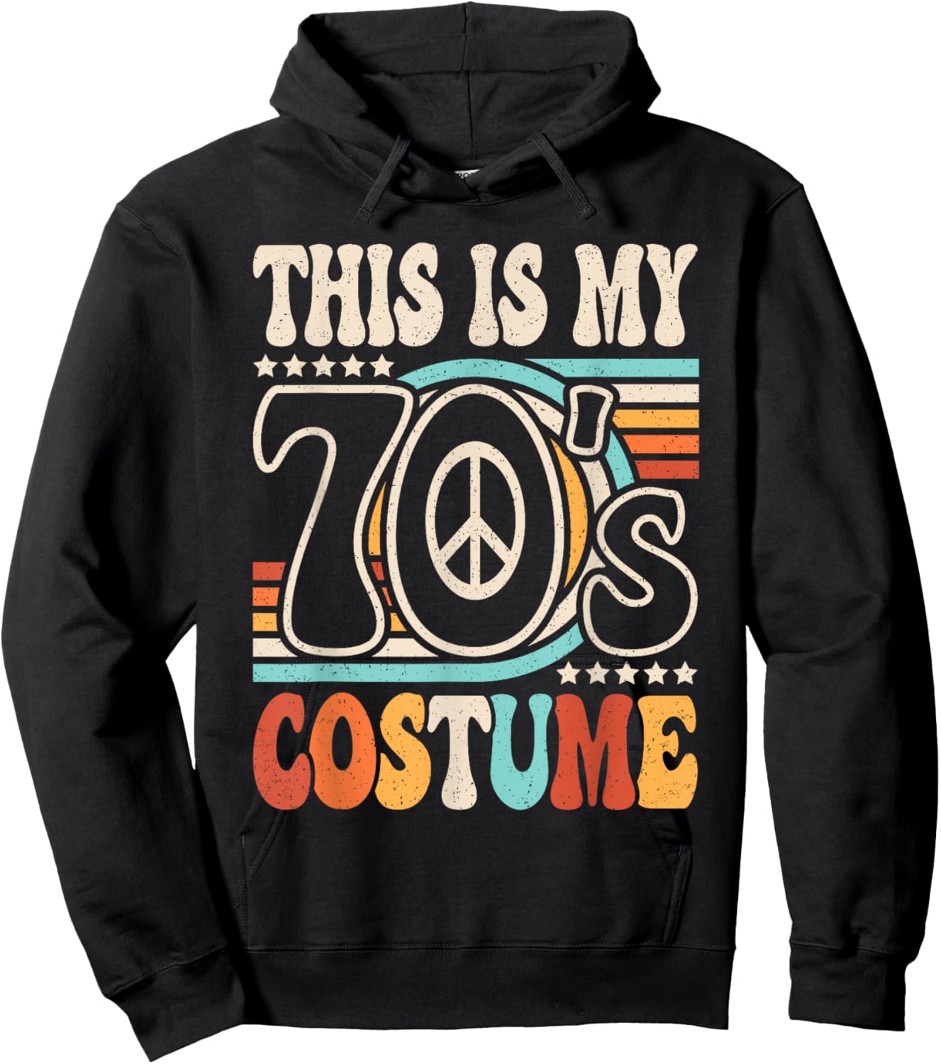 This Is My 70's Costume 70s Party Outfit Groovy Hippie Disco Hoodie - Hoodie | Black