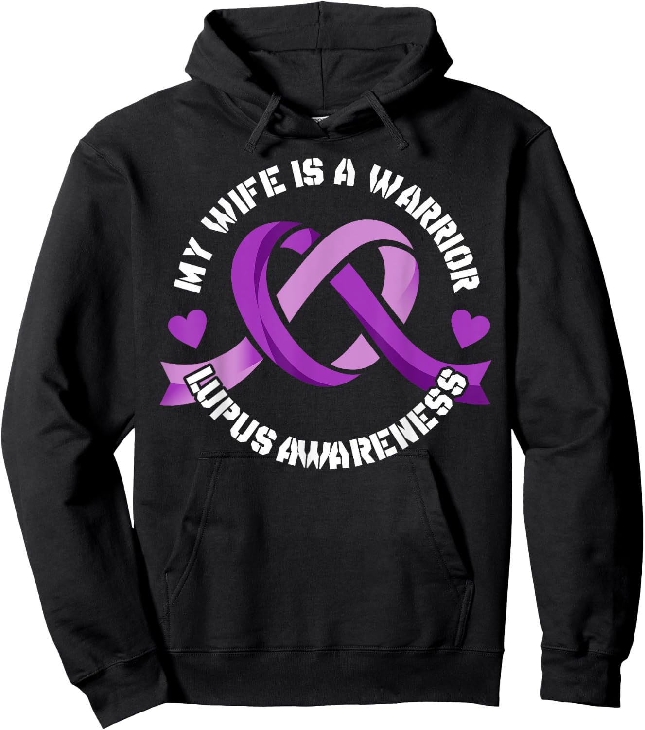 Lupus Awareness Month My Wife is a Warrior Autoimmune Hoodie - Hoodie | Black