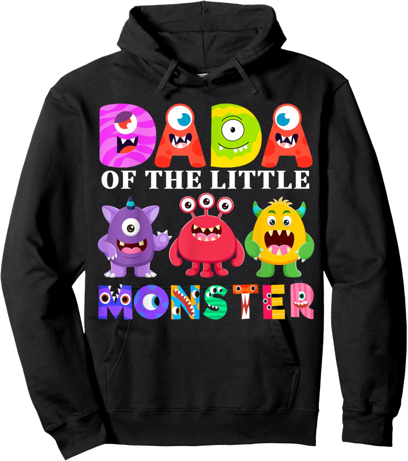 Dada Little Monster Kids 1st Birthday Party Family Monster Hoodie - Hoodie | Black
