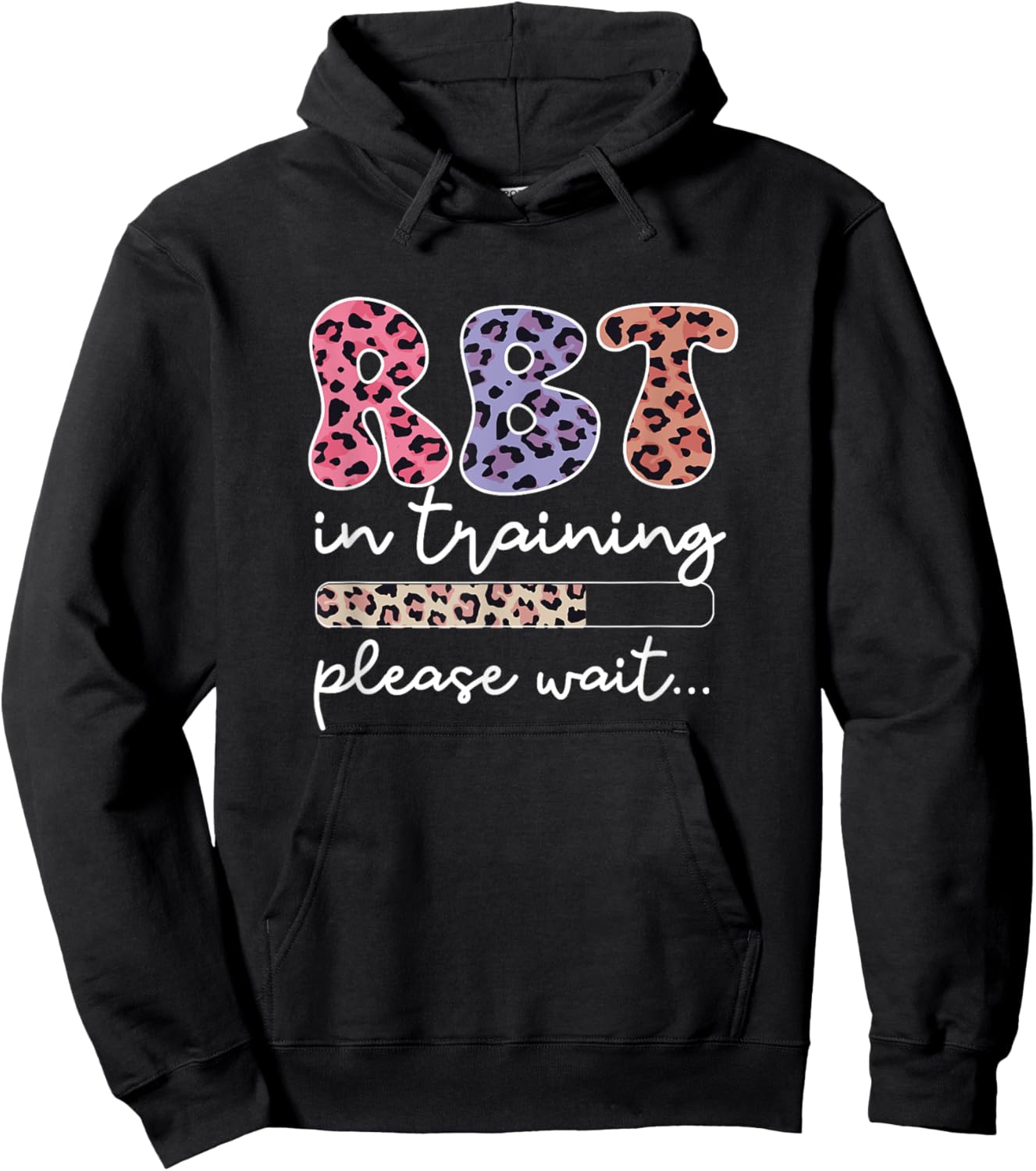 RBT in Training Registered Behavior Technician Leopard Print Hoodie - Hoodie | Black