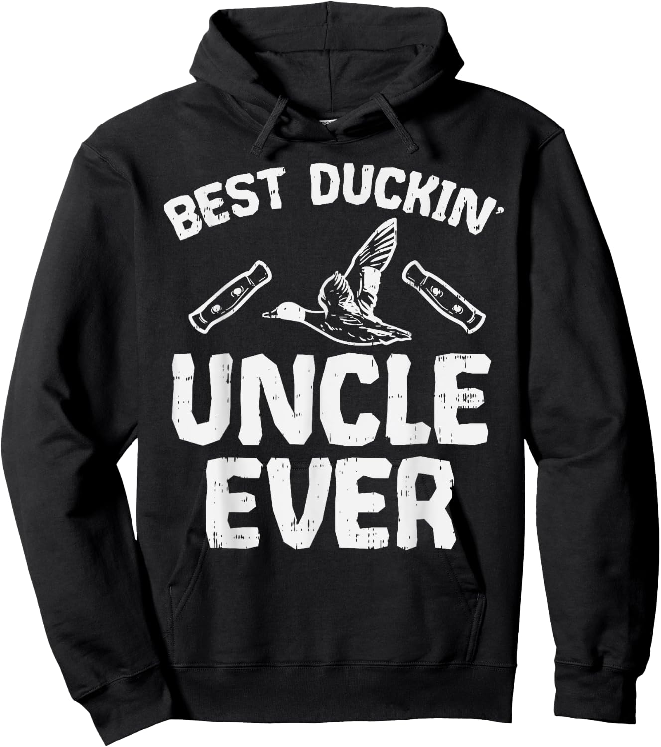 Best Duckin Uncle Duck Hunting Waterfowl Bird Hunter Gift Hoodie - Hoodie | Black