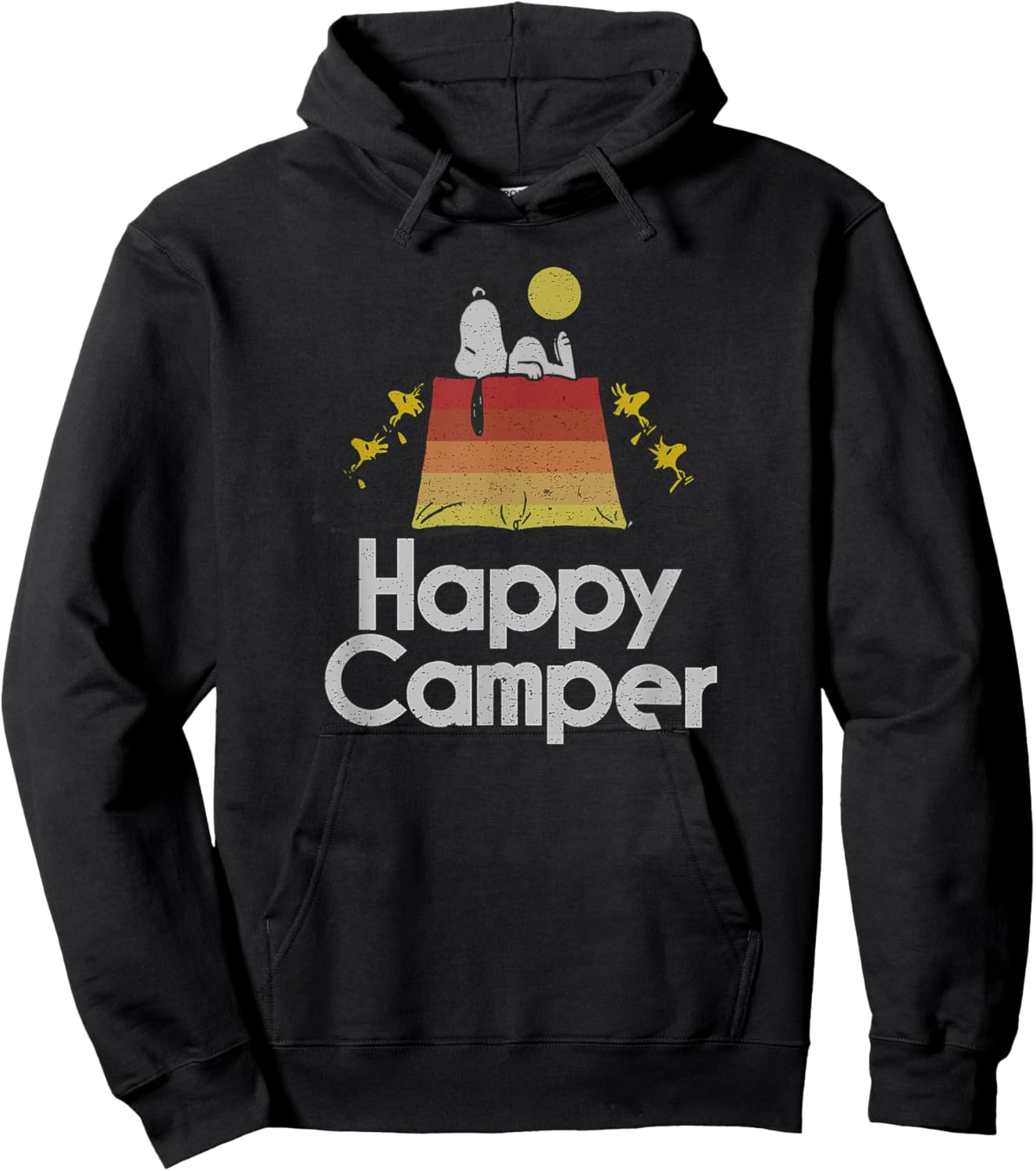 Snoopy & Woodstock - Happy Camper Hoodie - Hoodie | Black