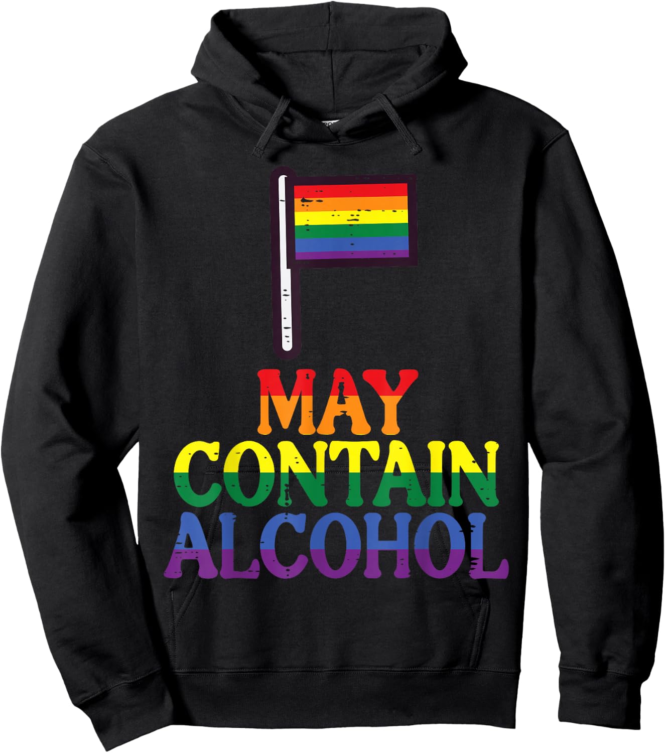 Gay Pride Month Contain Funny LGBTQ Ally Rainbow Men Women Hoodie - Hoodie | Black