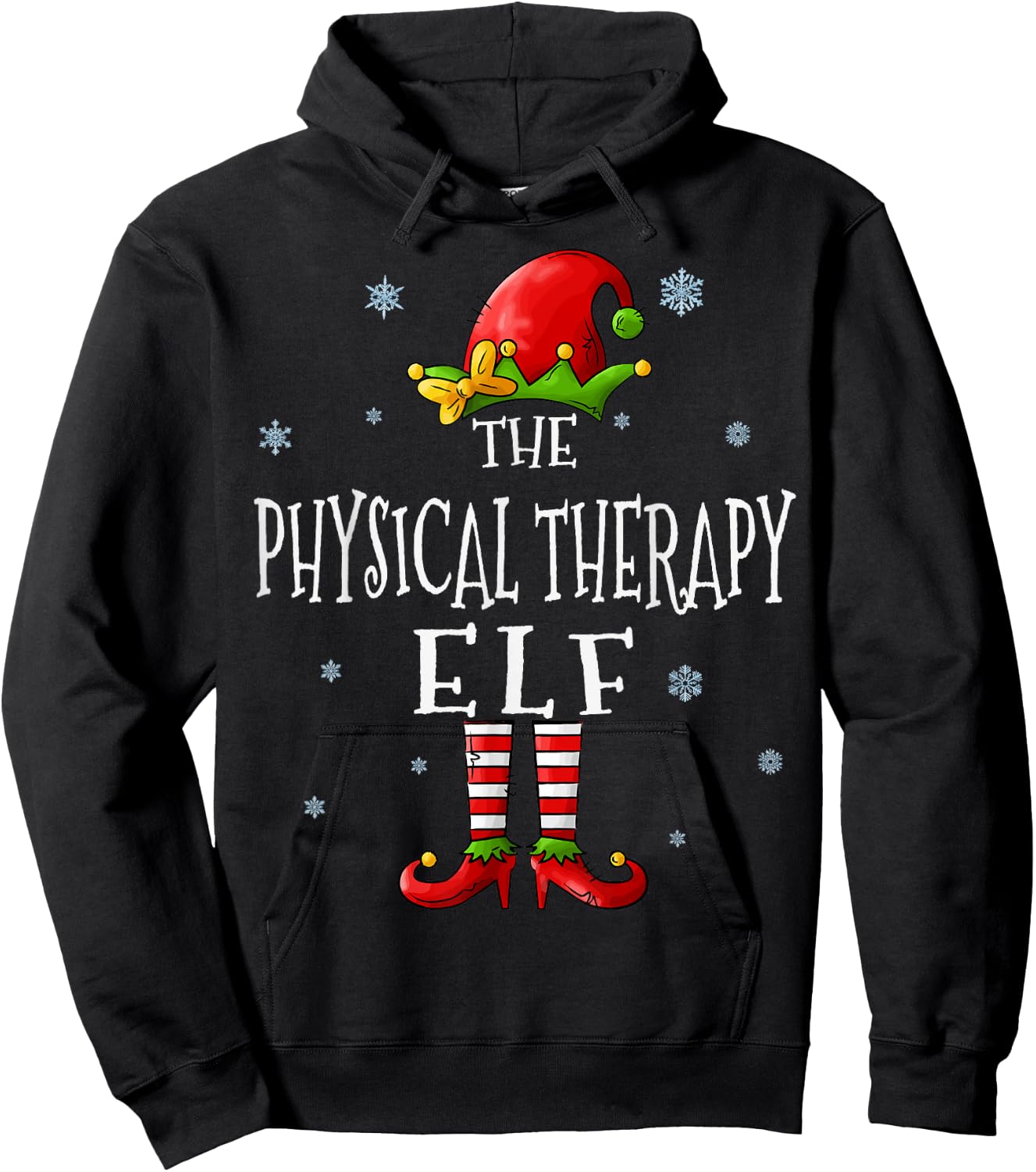 Physical Therapy Elf Funny Xmas Groupe Matching Christmas Hoodie - Hoodie | Black