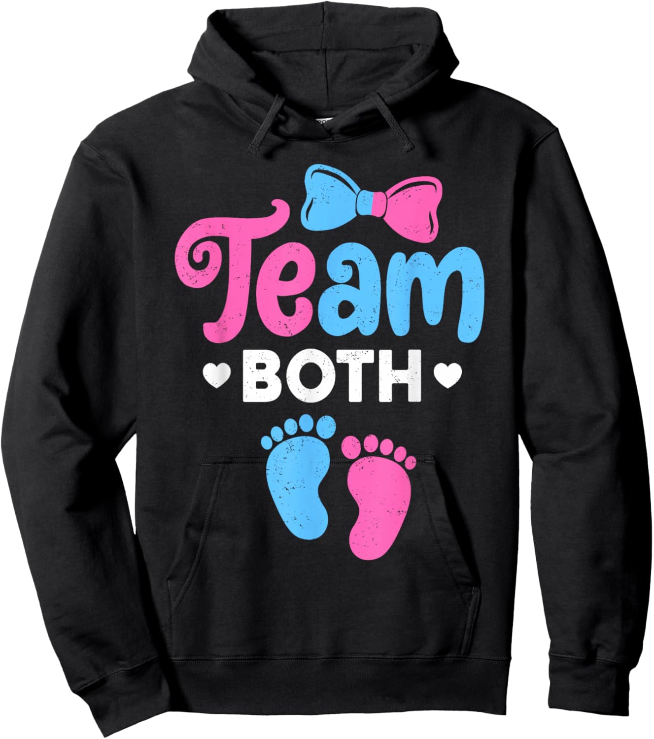 Team Both Pink Or Blue Gender Reveal Hoodie - Hoodie | Black