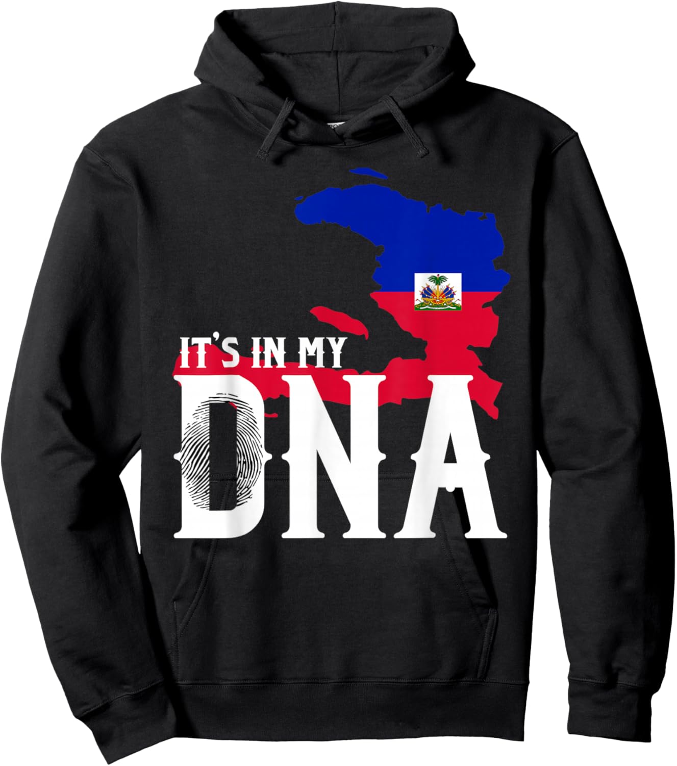It's In My DNA Fingerprint | Prideful Haitian Gift Hoodie - Hoodie | Black