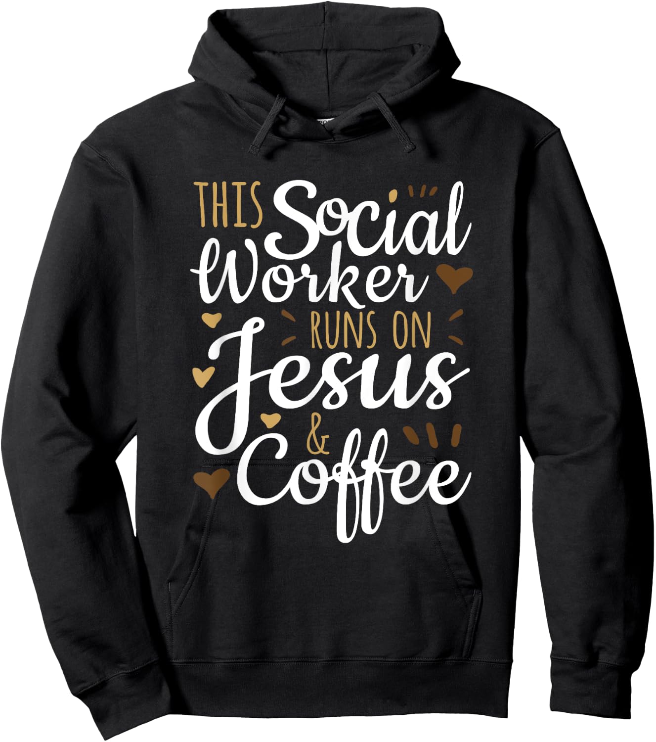 This Social Worker Runs on Jesus & Coffee, Social Worker Hoodie - Hoodie | Black