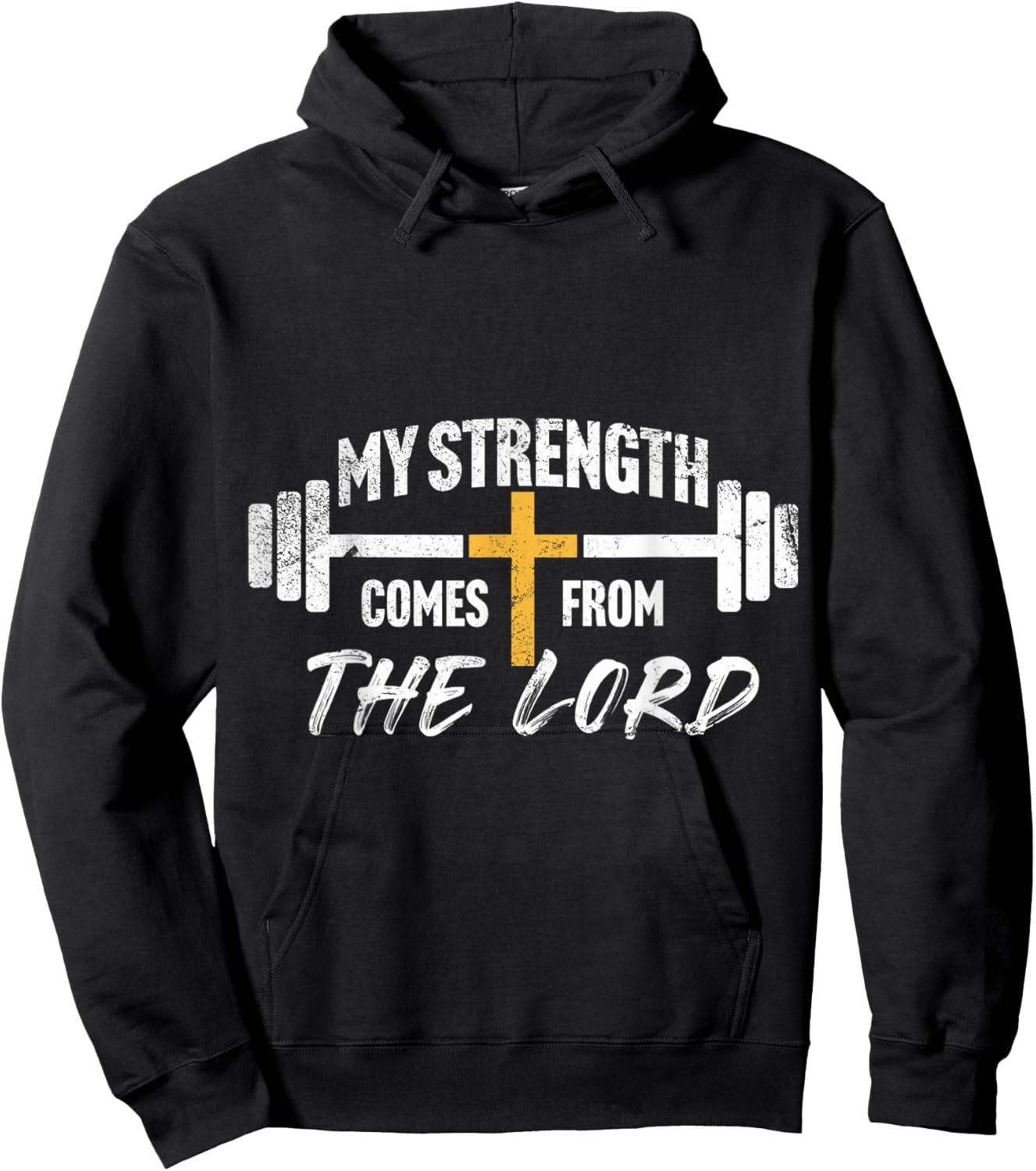 My Strength Christian Men Bible Verse Gym Workout Hoodie - Hoodie | Black