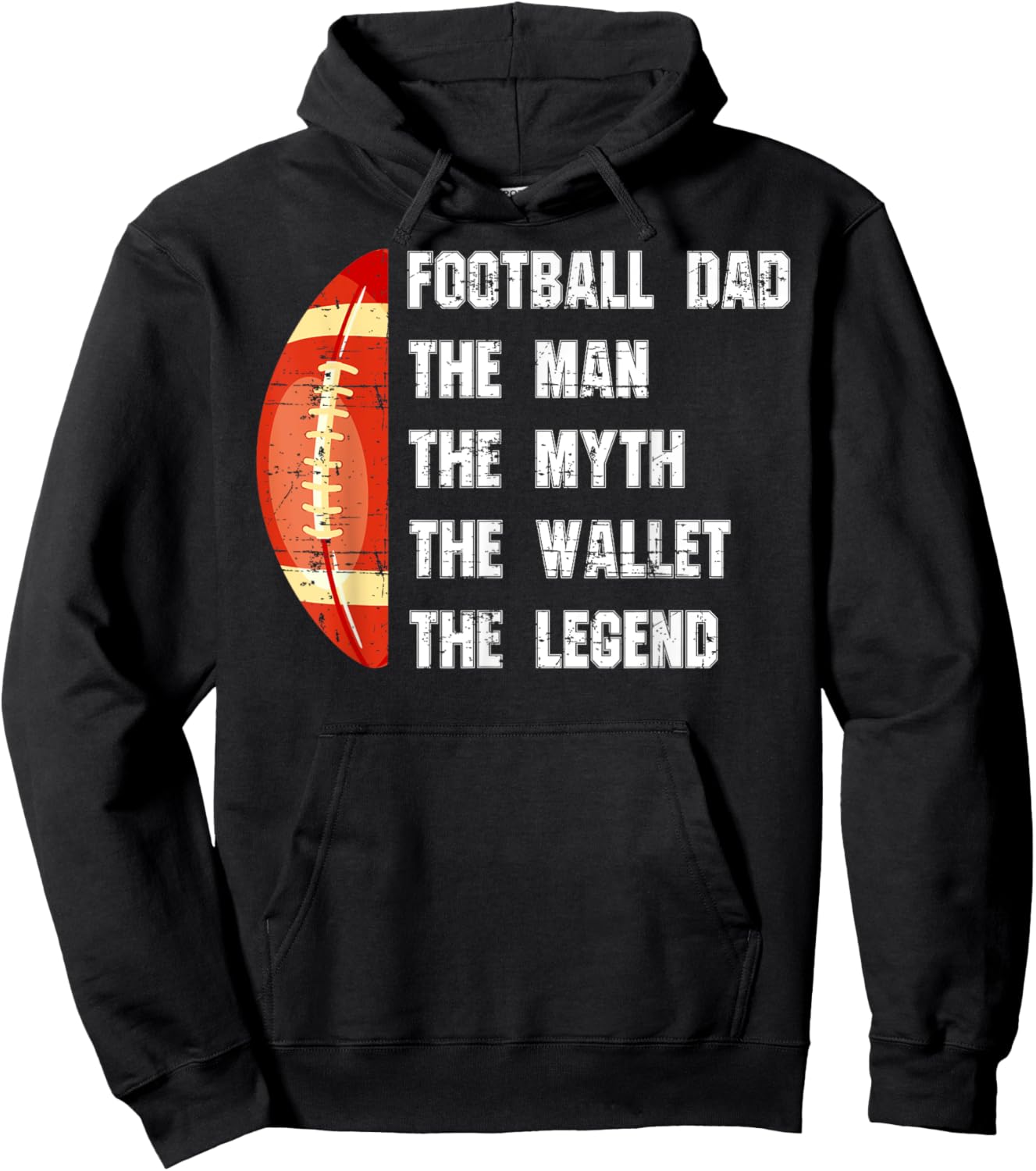 Football Dad The Man The Myth The Wallet Father's Day Funny Hoodie - Hoodie | Black
