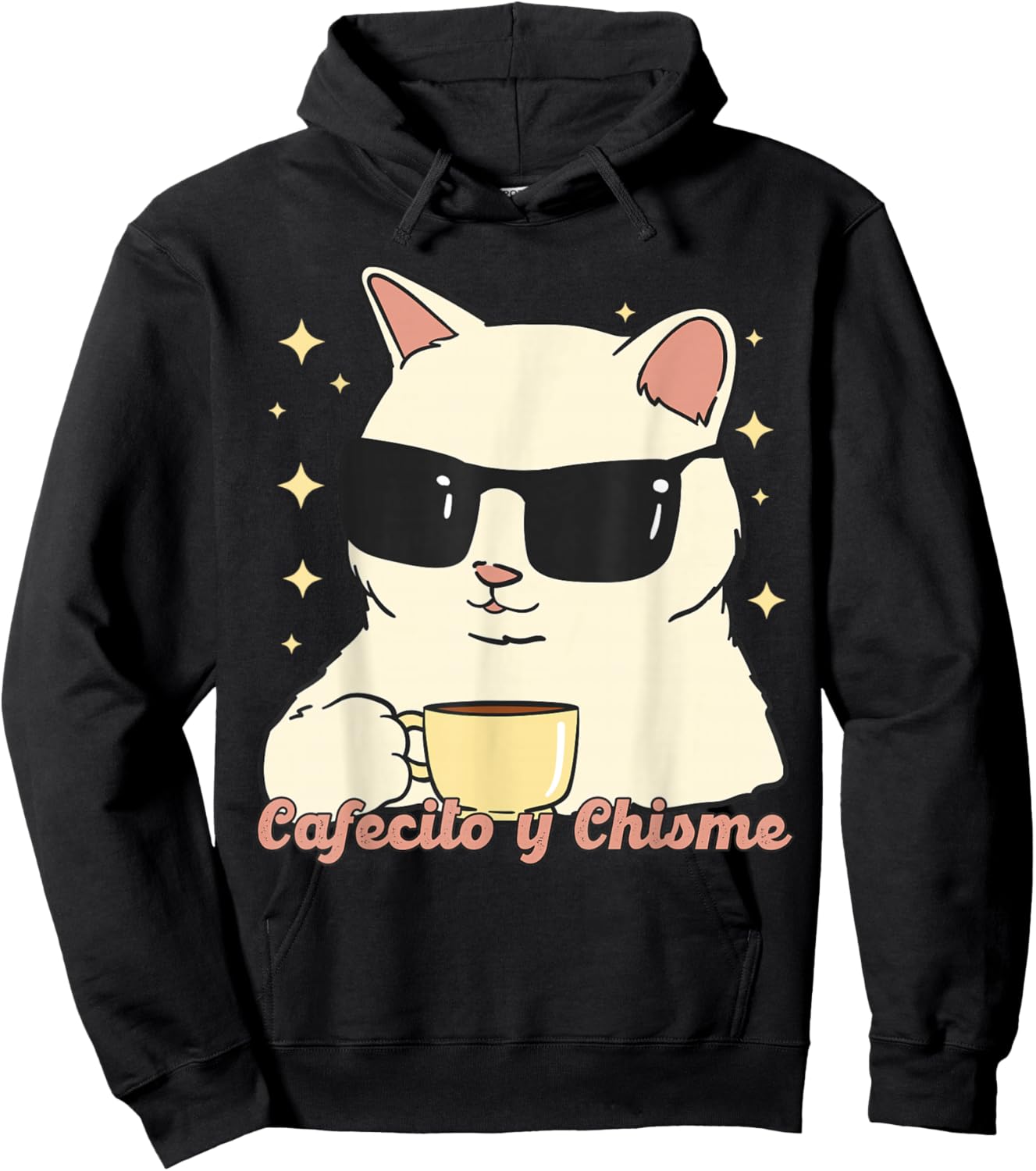 Cafecito y Chisme Gato, Gato Cafecito y Chisme Hoodie - Hoodie | Black