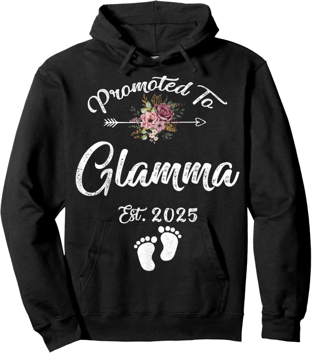 Promoted to Glamma Est 2025 Flower Hoodie - Hoodie | Black