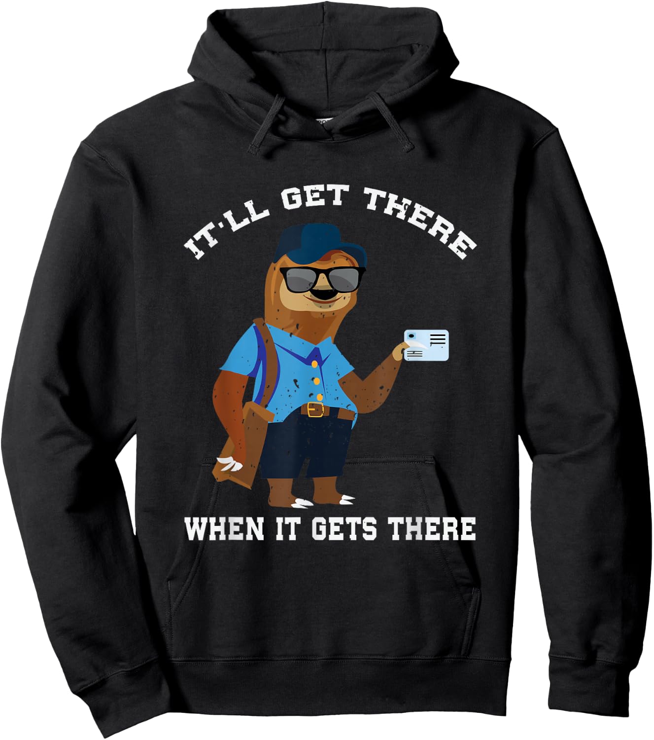 Mailman Sloth Lover Gift Hoodie - Hoodie | Black