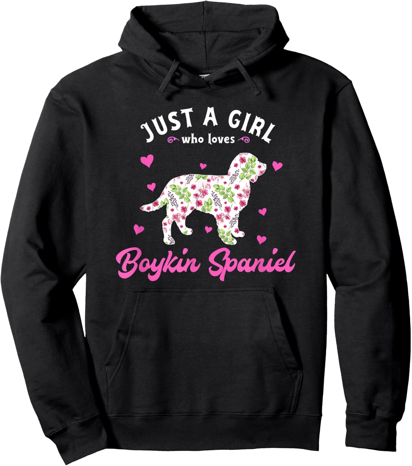 Just a Girl who Loves Boykin Spaniel Hoodie - Hoodie | Black