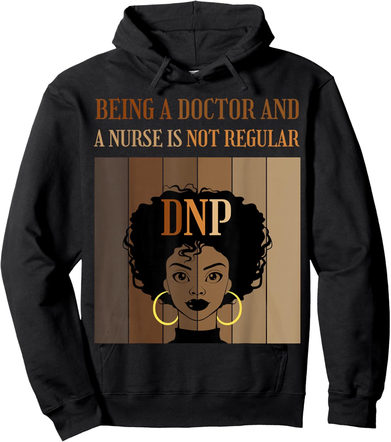 Being A Doctor And A Nurse DNP Nursing Practice Degree Afro Hoodie - Hoodie | Black