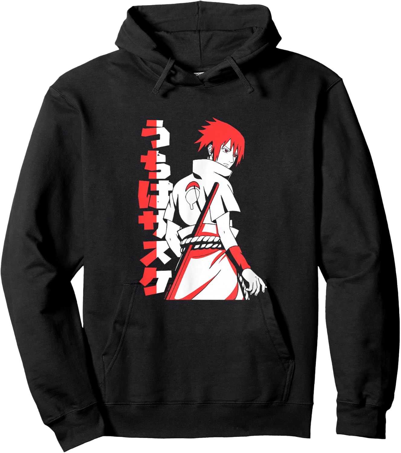 Naruto Shippuden Sasuke Uchiha Two Tone Anime Hoodie - Hoodie | Black