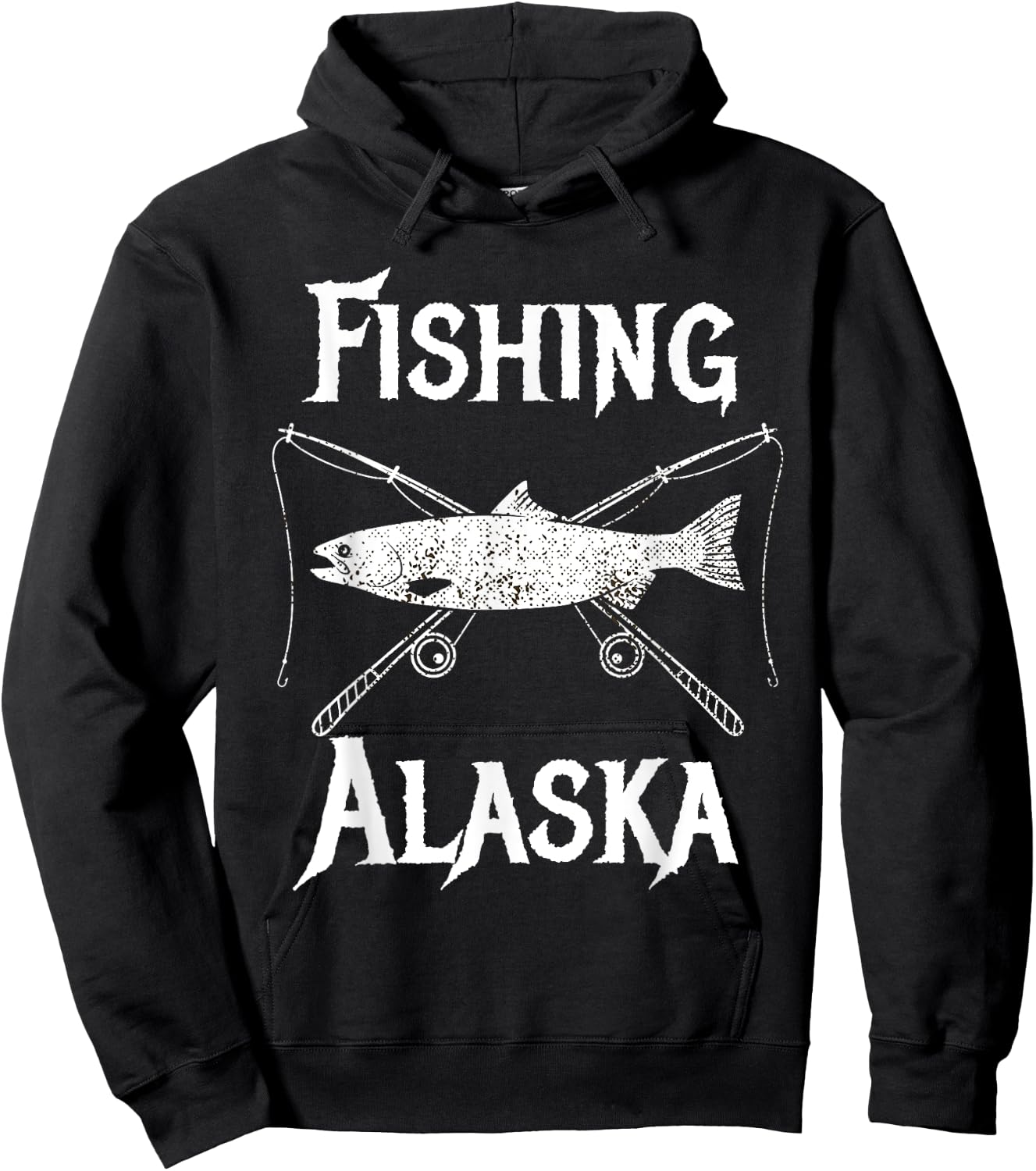 Last Frontier Alaska Souvenirs Gifts Fish Alaska Salmon Hoodie - Hoodie | Black