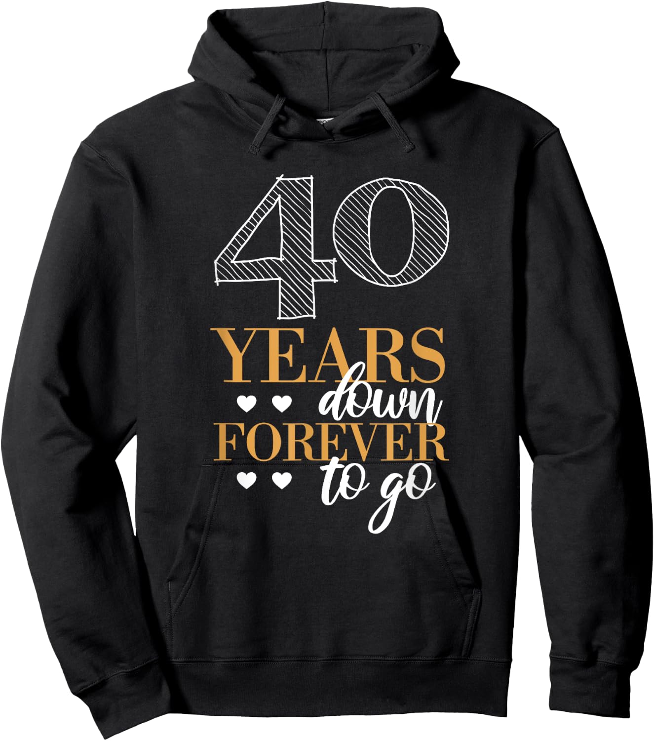Romantic 40th Wedding Anniversary Hoodie - Hoodie | Black