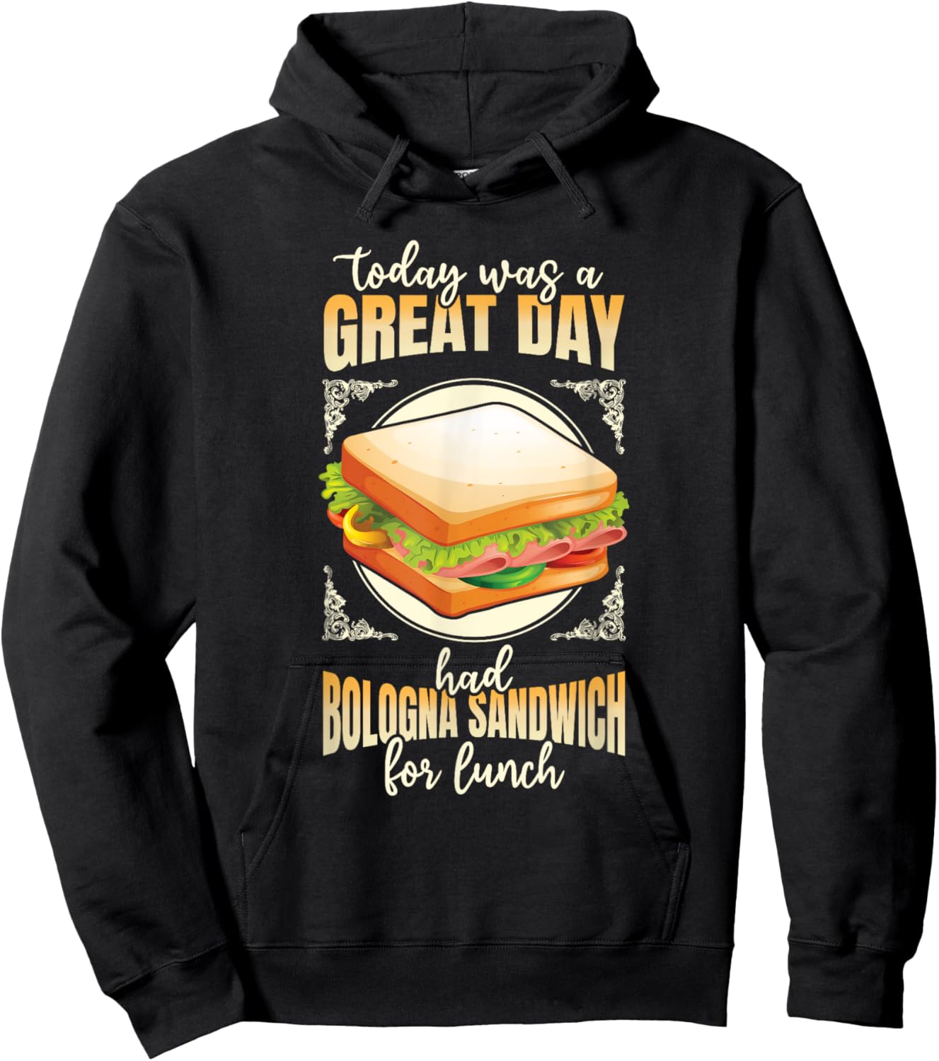Baloney Sausage Meat Food Lover Fried Bologna Sandwich Hoodie - Hoodie | Black
