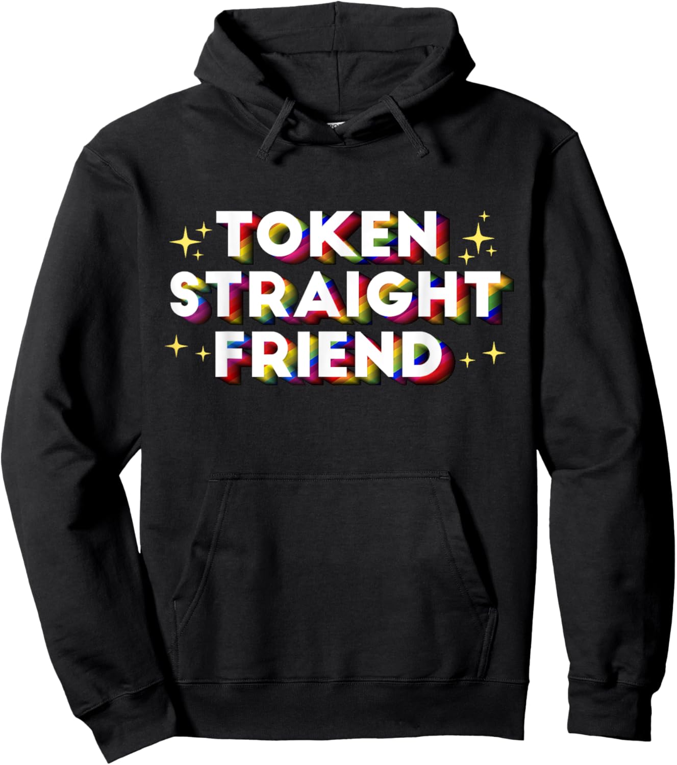 Token Straight Friend Funny Rainbow Queer Gay Pride Stuff Hoodie - Hoodie | Black
