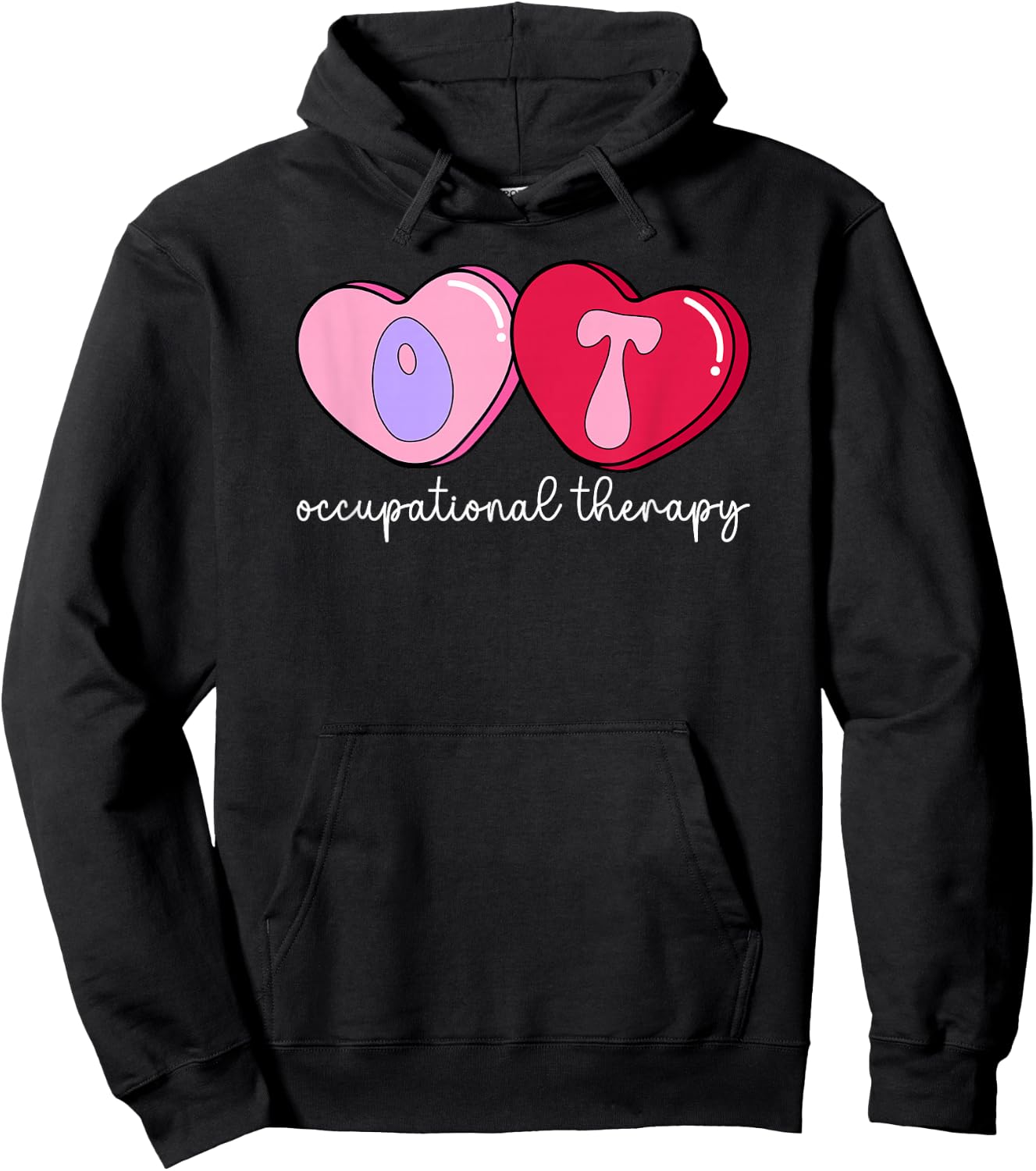 OT Therapist Valentine Occupational Therapy Valentines Day Hoodie - Hoodie | Black