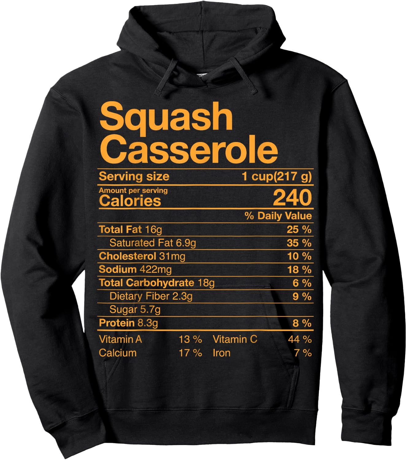 Squash Casserole Nutrition Facts Thanksgiving Gift Leg Day Hoodie - Hoodie | Black