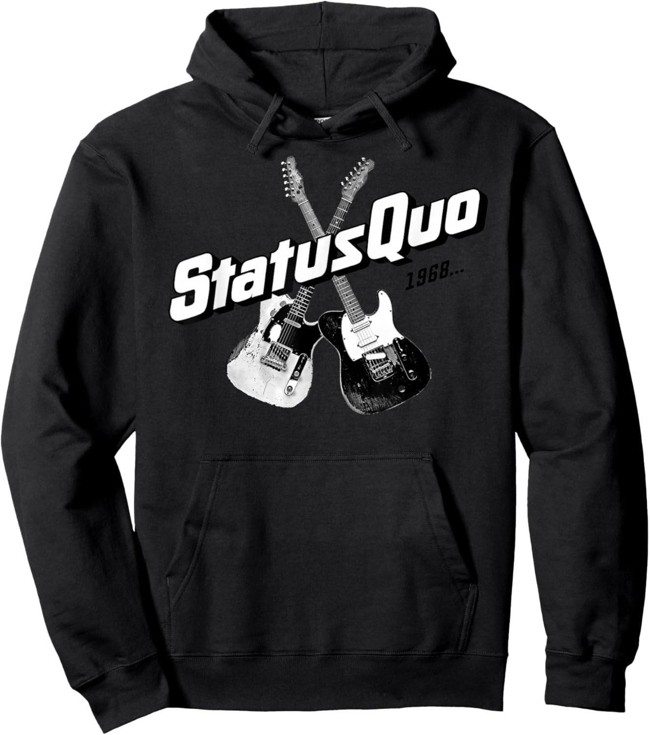 Status Quo – 1968 Guitars On Navy Hoodie - Hoodie | Black