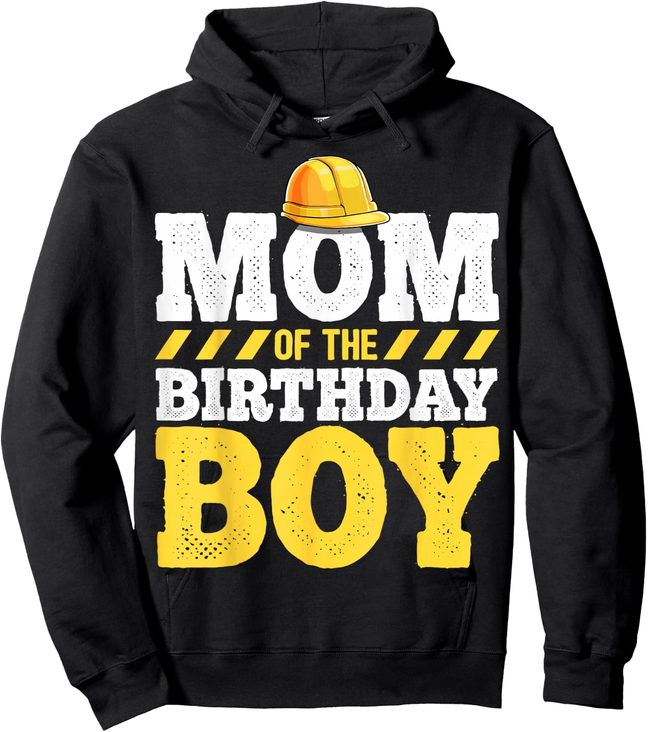 Mom of the Birthday Boy Construction Birthday Party Hat Gift Hoodie - Hoodie | Black