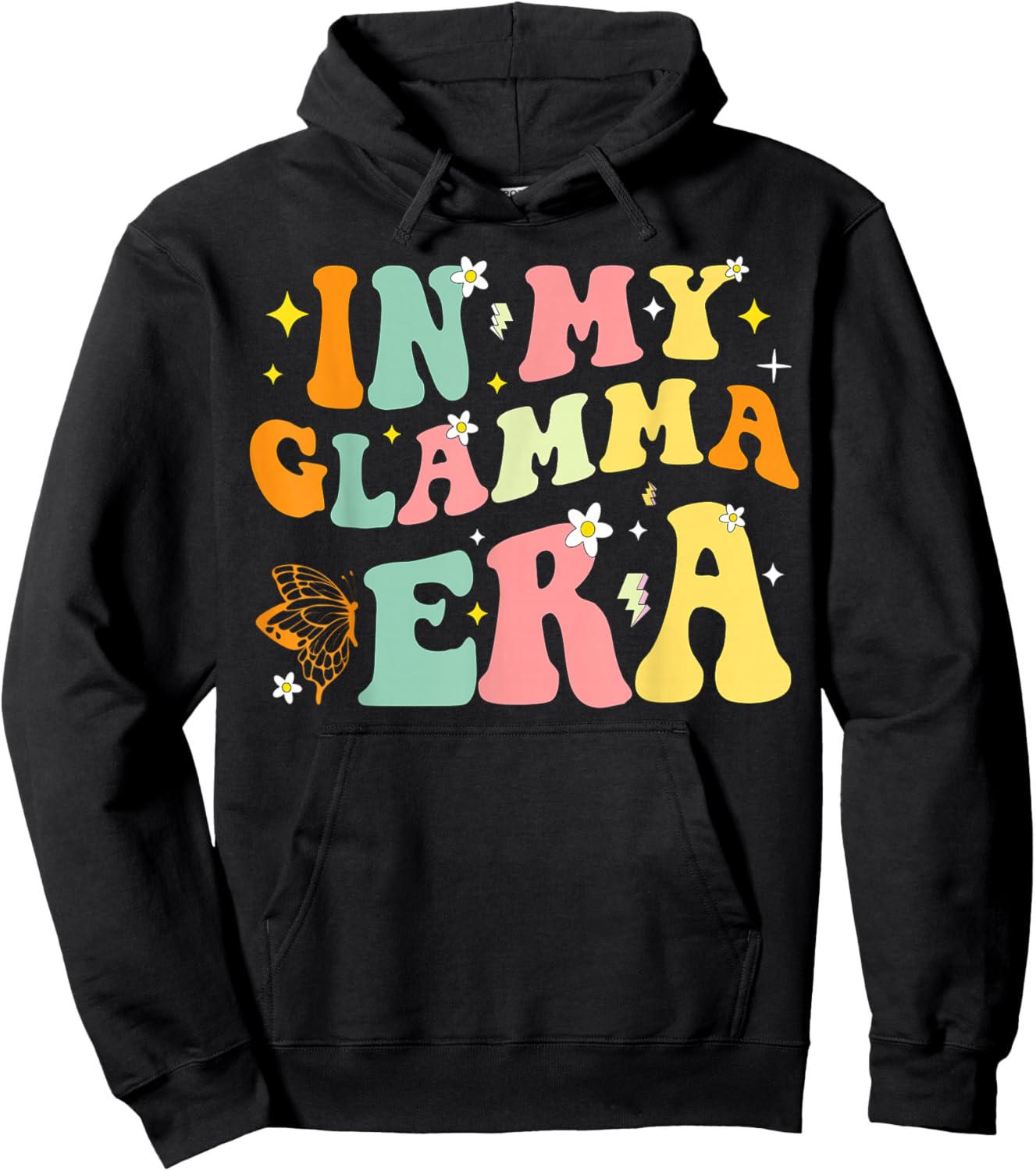 In My Glamma Era Grandma Mom Mama Grandmother Mommy Hoodie - Hoodie | Black