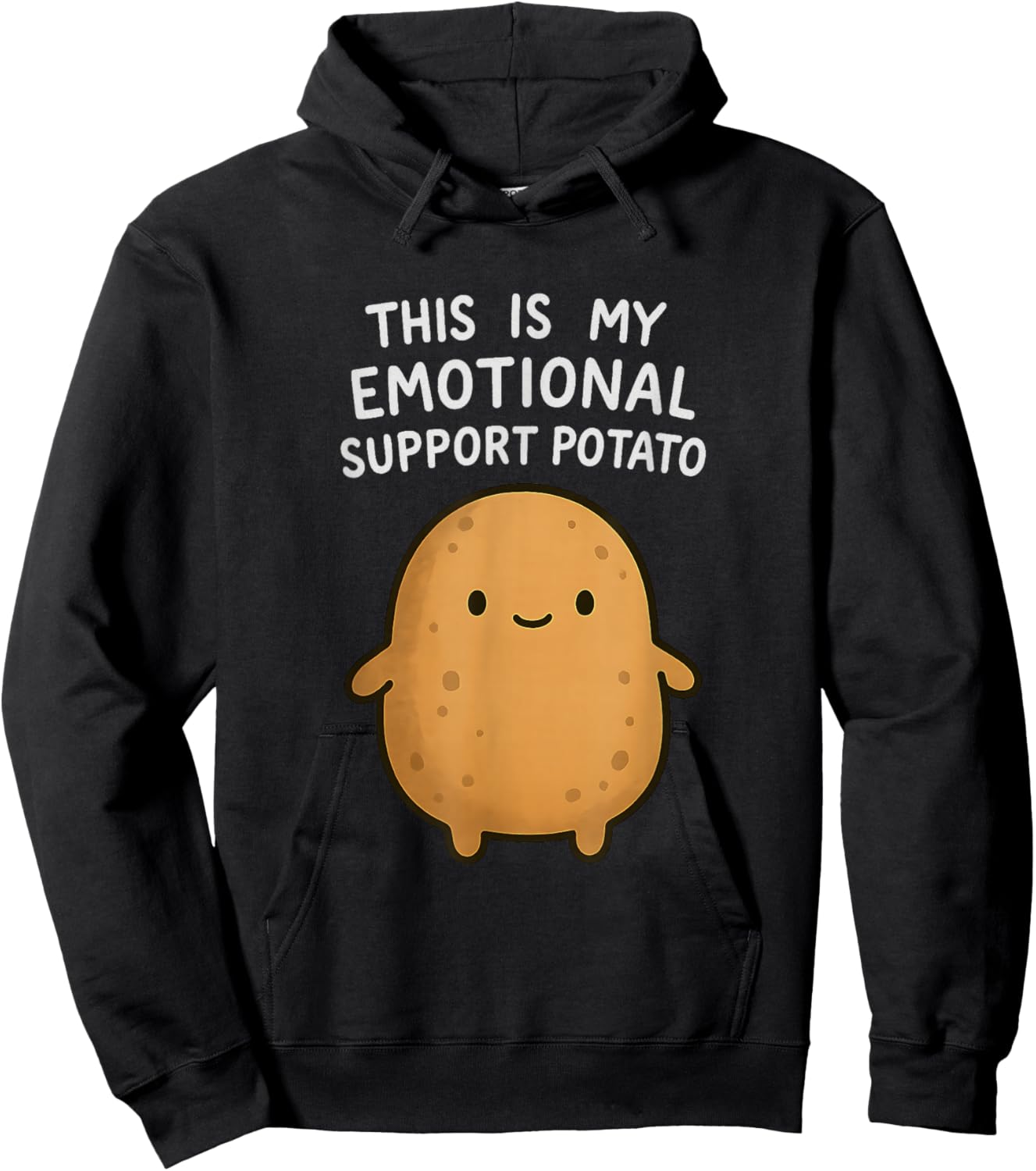 Funny Emotional Support Potato Cute Kawaii Sarcastic Foodie Hoodie - Hoodie | Black