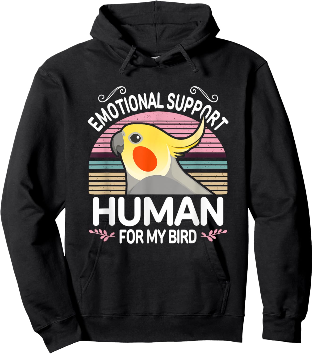 Cockatiel Emotional Support Human Funny Pet Parrot Bird ESA Hoodie - Hoodie | Black