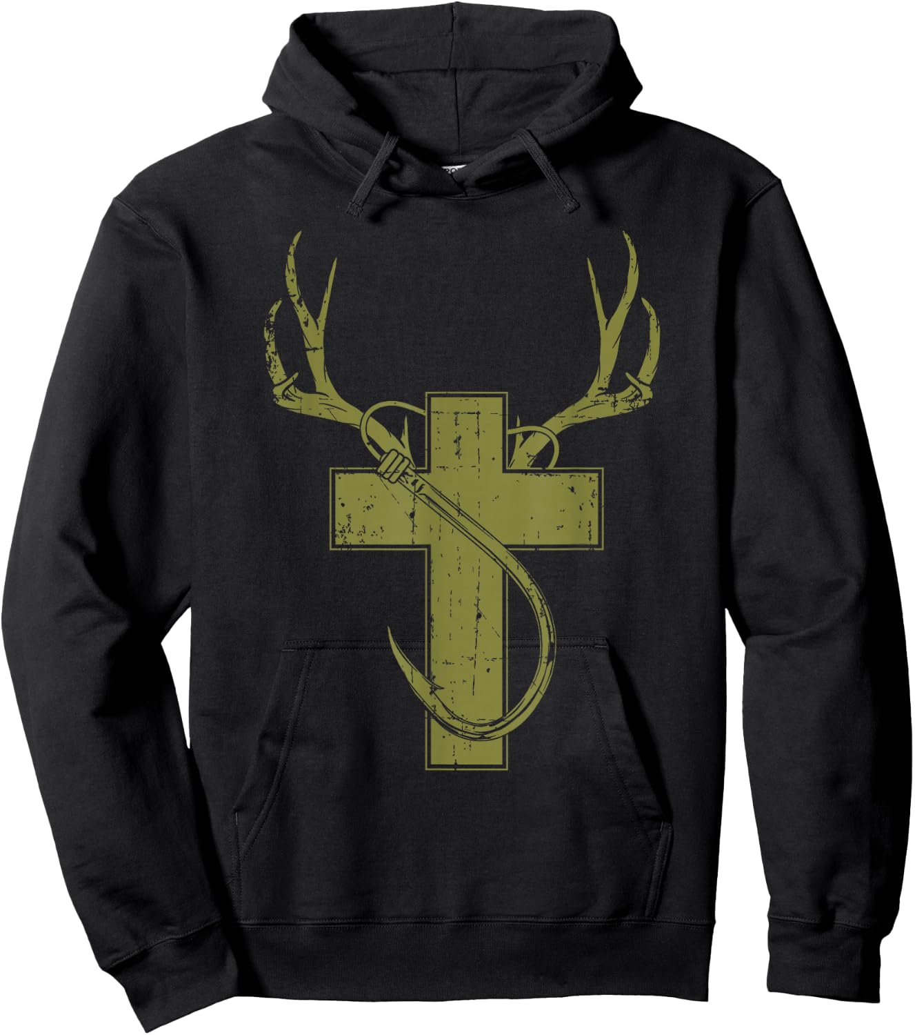 Funny Christian Hunting Fishing Lover Gift Hoodie - Hoodie | Black