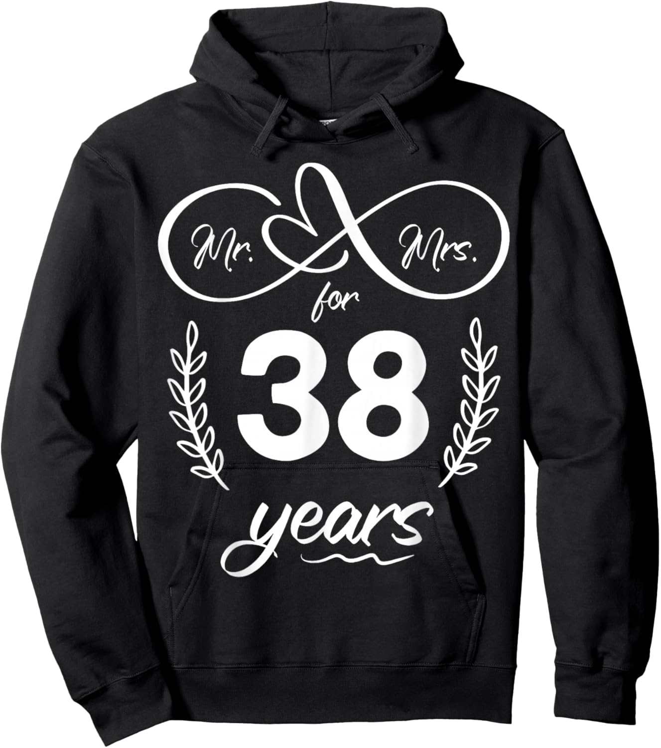 Mr. and Mrs. For 38 Years 38th Anniversary Wife and Husband Hoodie - Hoodie | Black