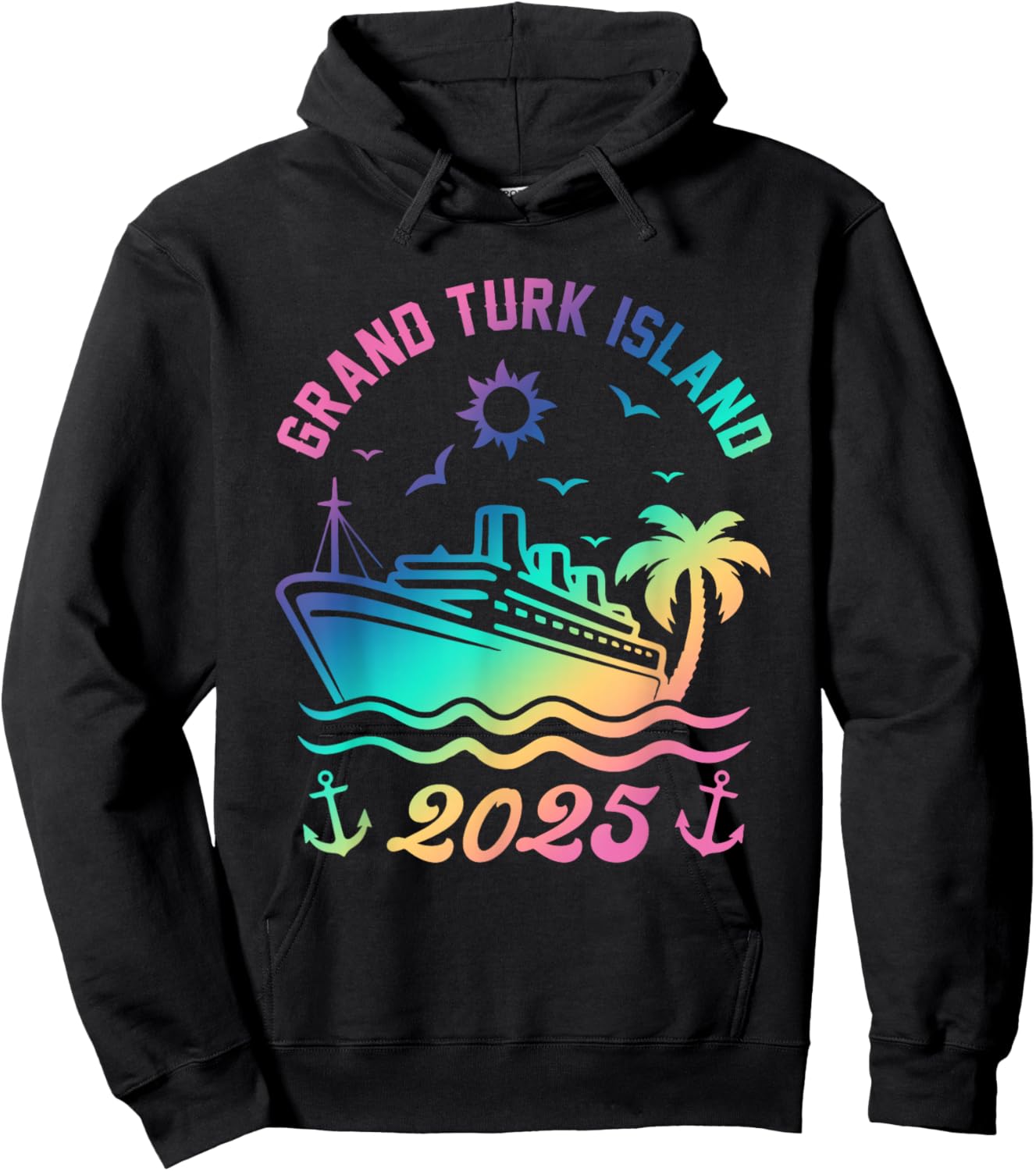 Grand Turk Island 2025 Cruise Vacation Beach Travel Holiday Hoodie - Hoodie | Black