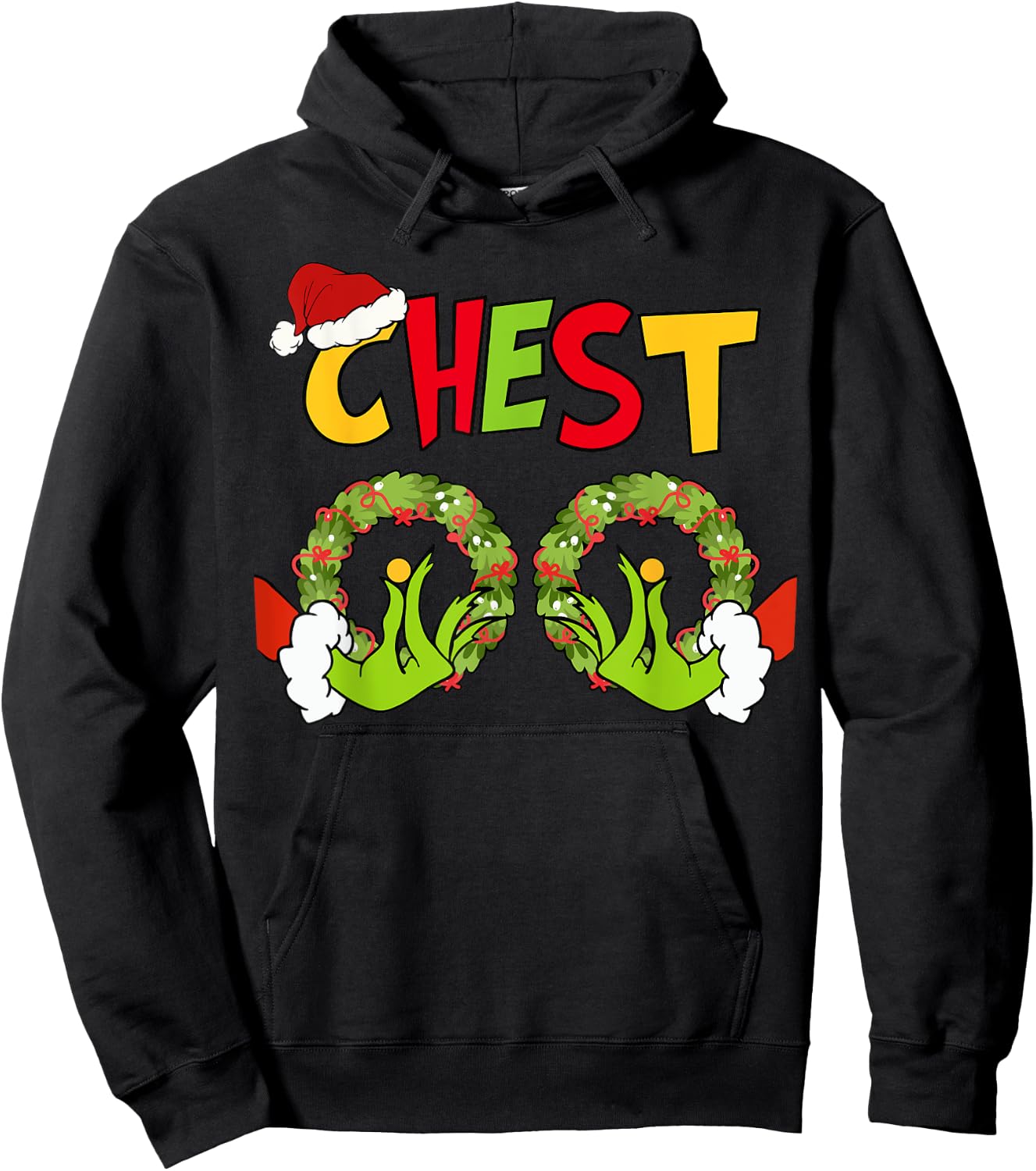Chest Nuts Merry Christmas Shirt Xmas Matching Couples Women Hoodie - Hoodie | Black