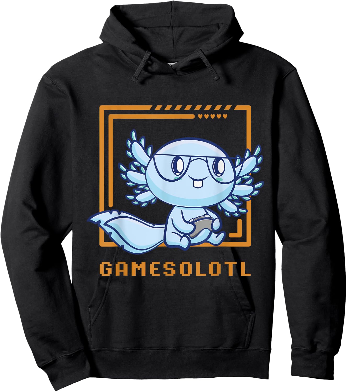 Gamesolotl Gamer Axolotl Playing Video Games Walking Fish Hoodie - Hoodie | Black